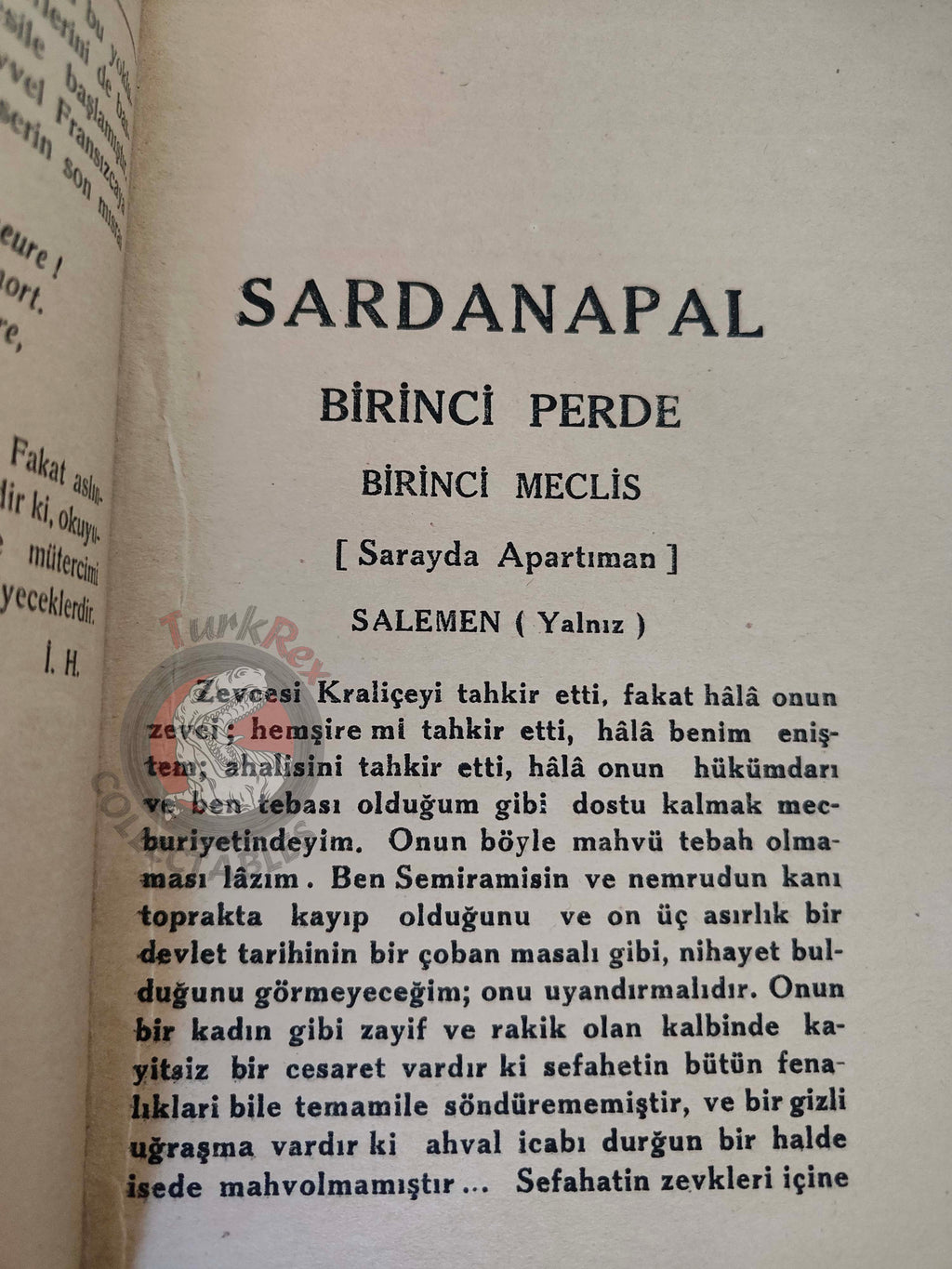 Lord Byron – Sardanapalus 1934 1st Turkish Book Turkey