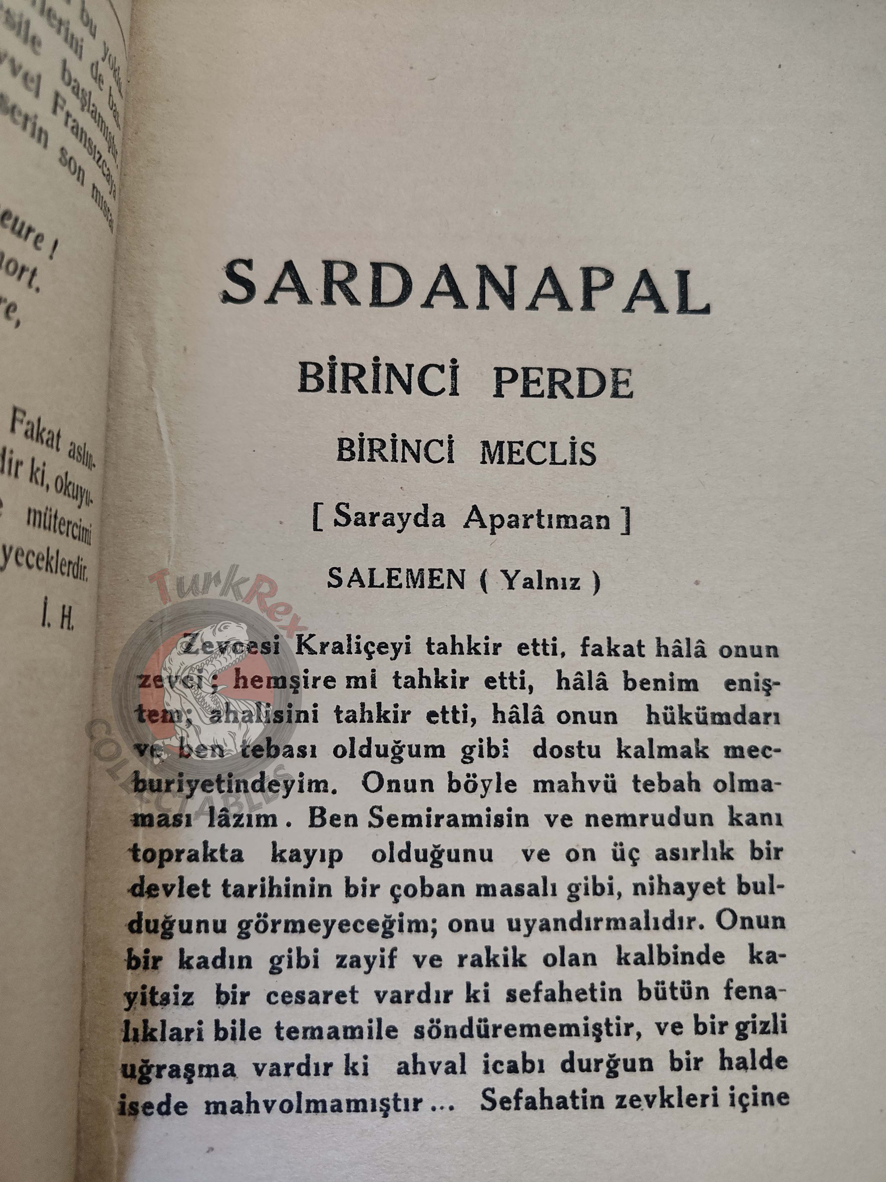 Lord Byron – Sardanapalus 1934 1st Turkish Book Turkey