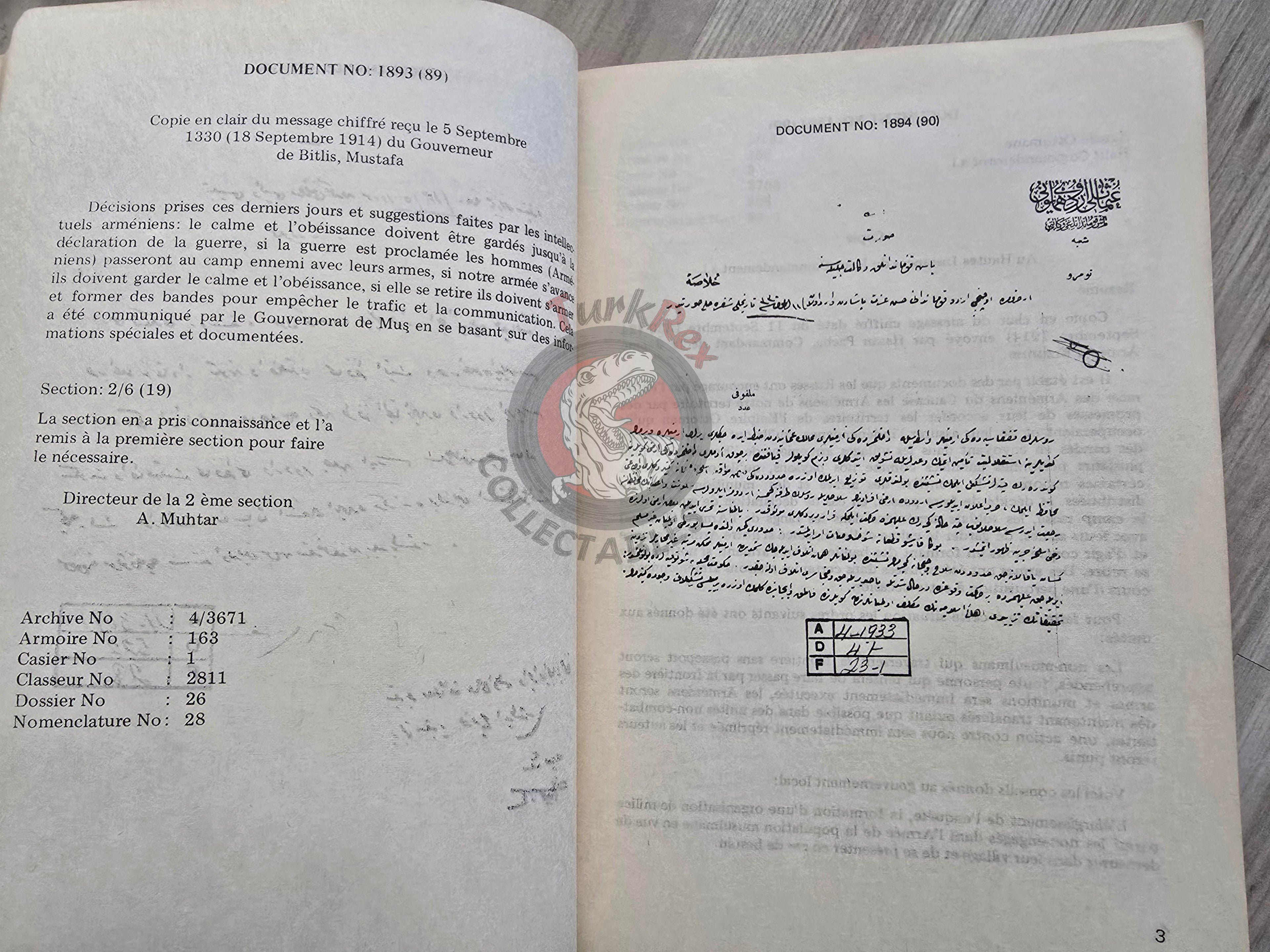 Documents on the Ottoman Armenians 1983 French Book Turkey Armenia Armenian