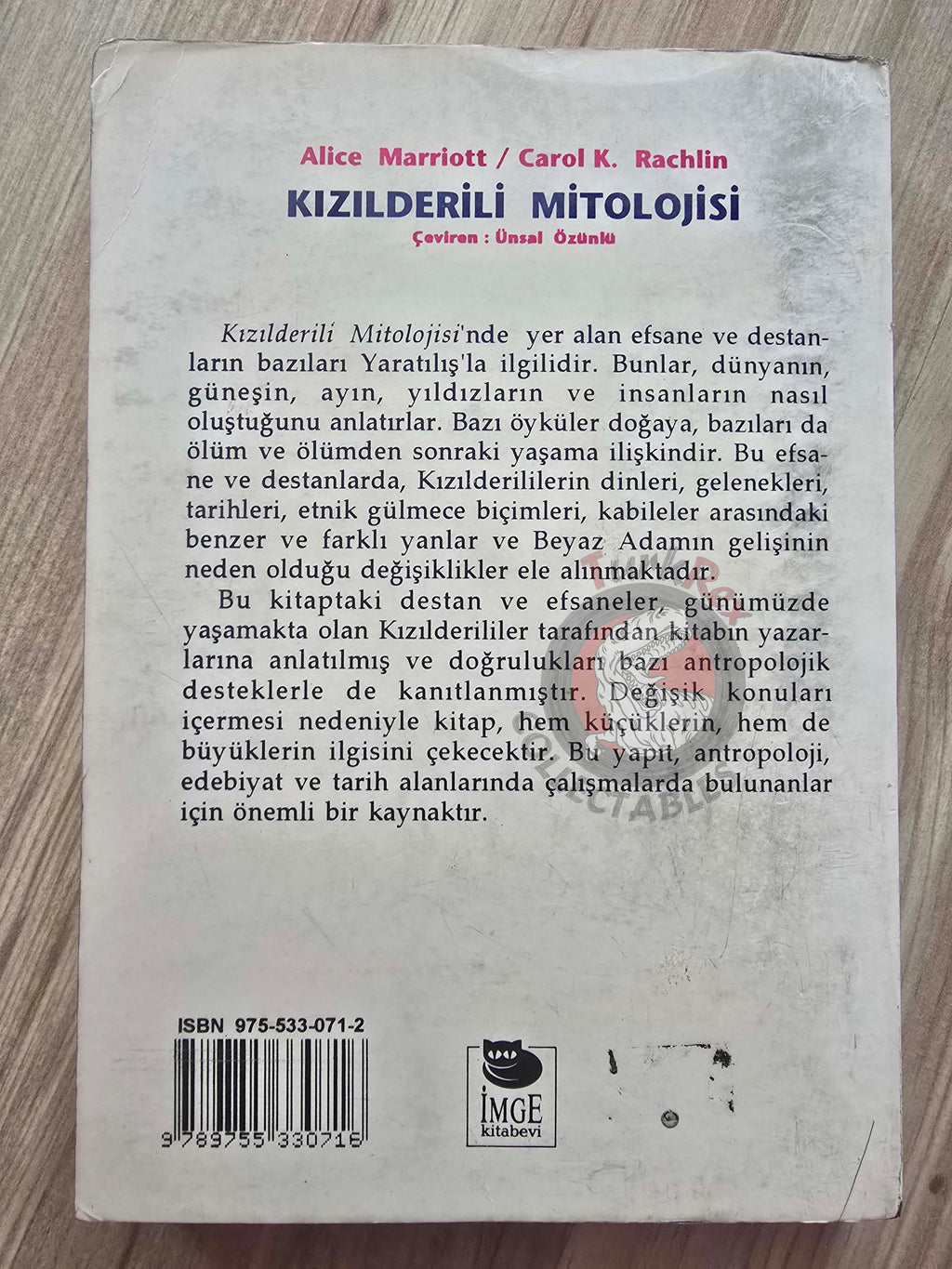 Alice Marriott – American Indian Mythology 1994 Turkish Book Turkey