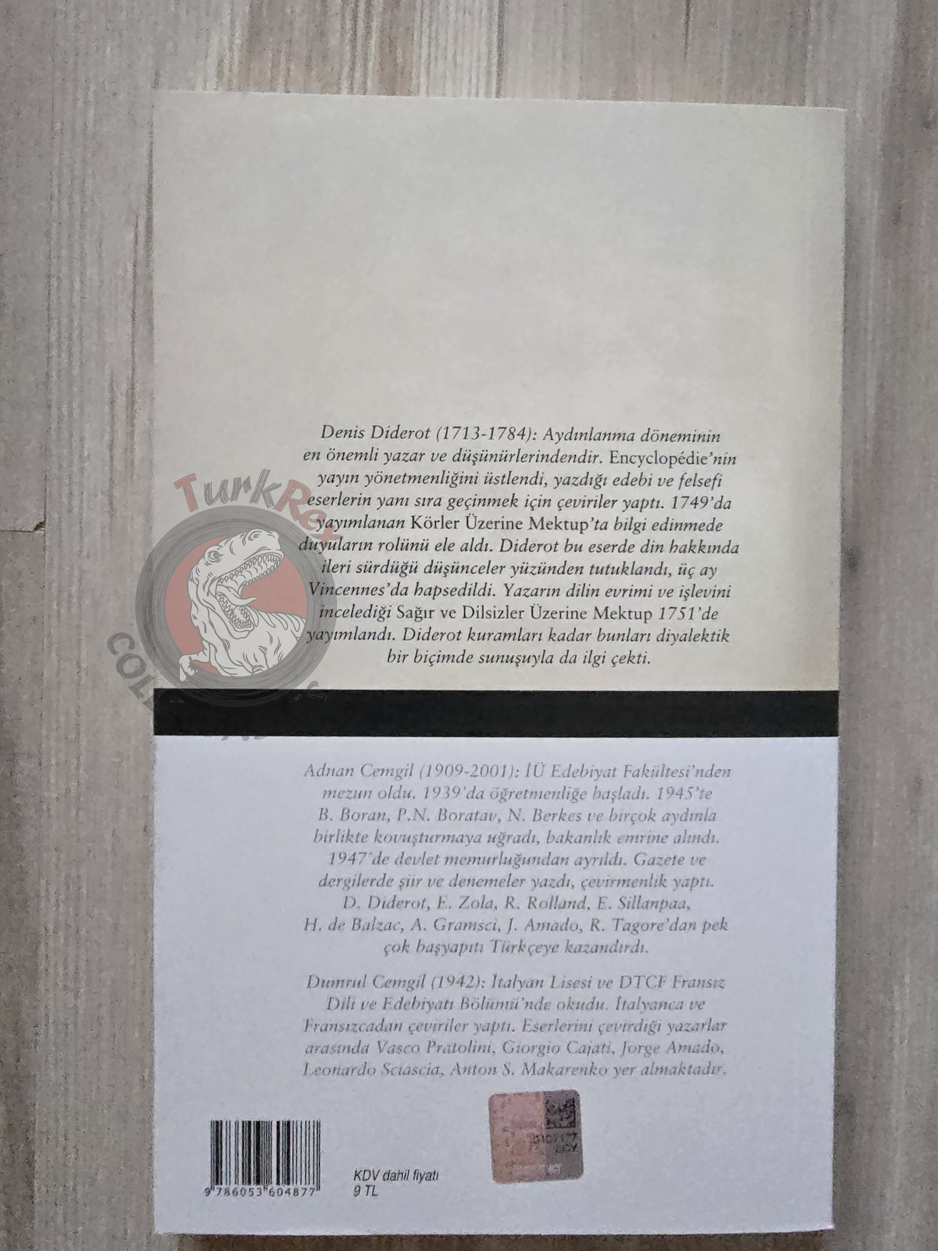 Denis Diderot – Letter on the Blind Deaf and Dumb 2012 Turkish Book Turkey