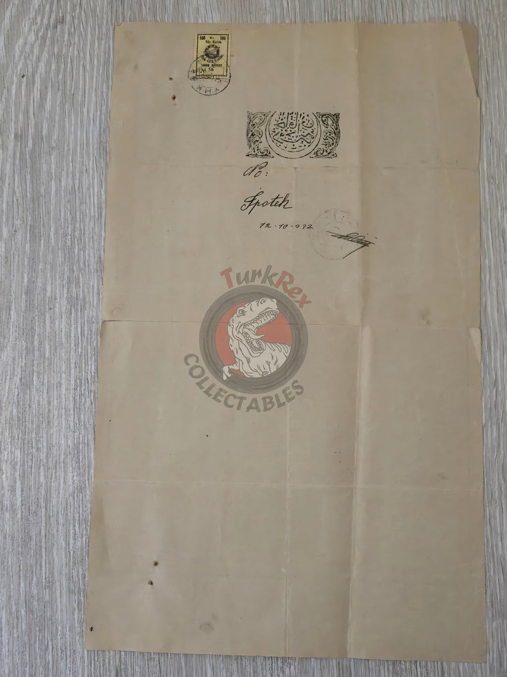 Ottoman 1922 Land Deed Agricultural Land in Kilis Türkman Title Watermarked Papierfabrik Sacrau 2