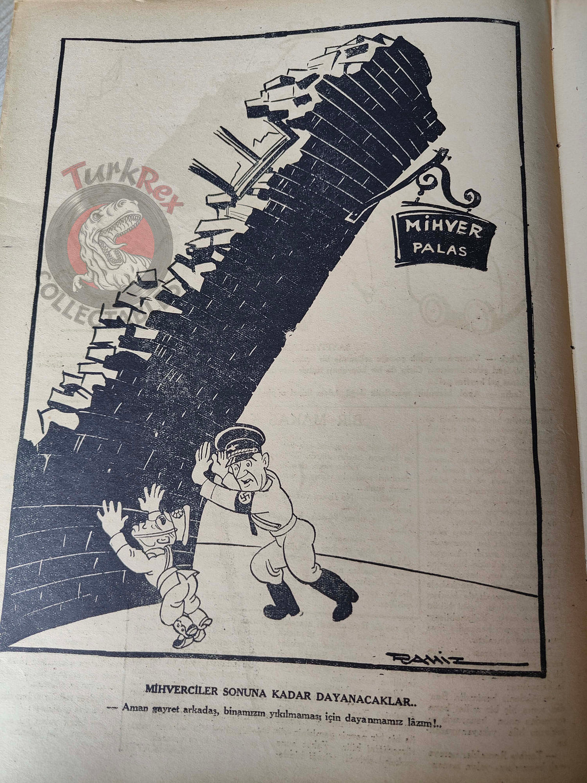 Karikatür 1944 Humor Magazine Turkish Turkey The Axis Germany WW2 era Japan