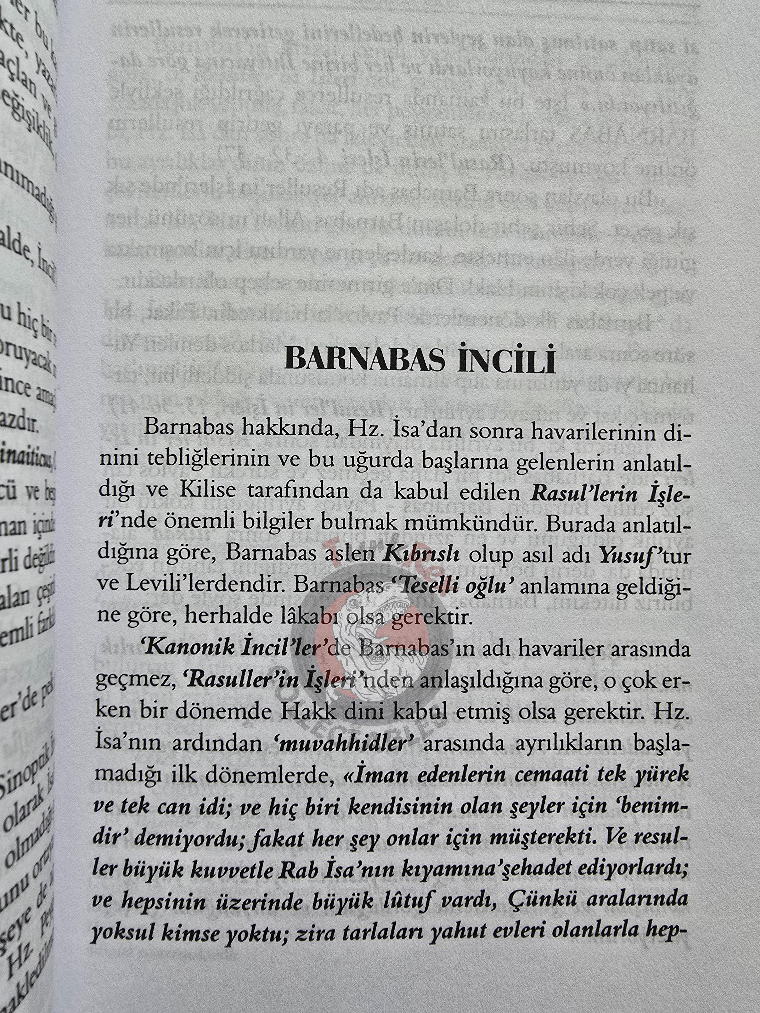 The Gospel of Barnabas 2011 Turkish Book New Testament Bible