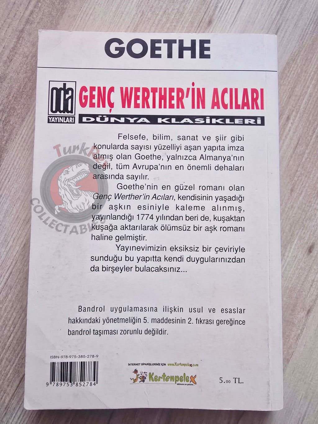 Johann Wolfgang von Goethe – The Sorrows Of Young Werther 2007 Turkish Book Turkey