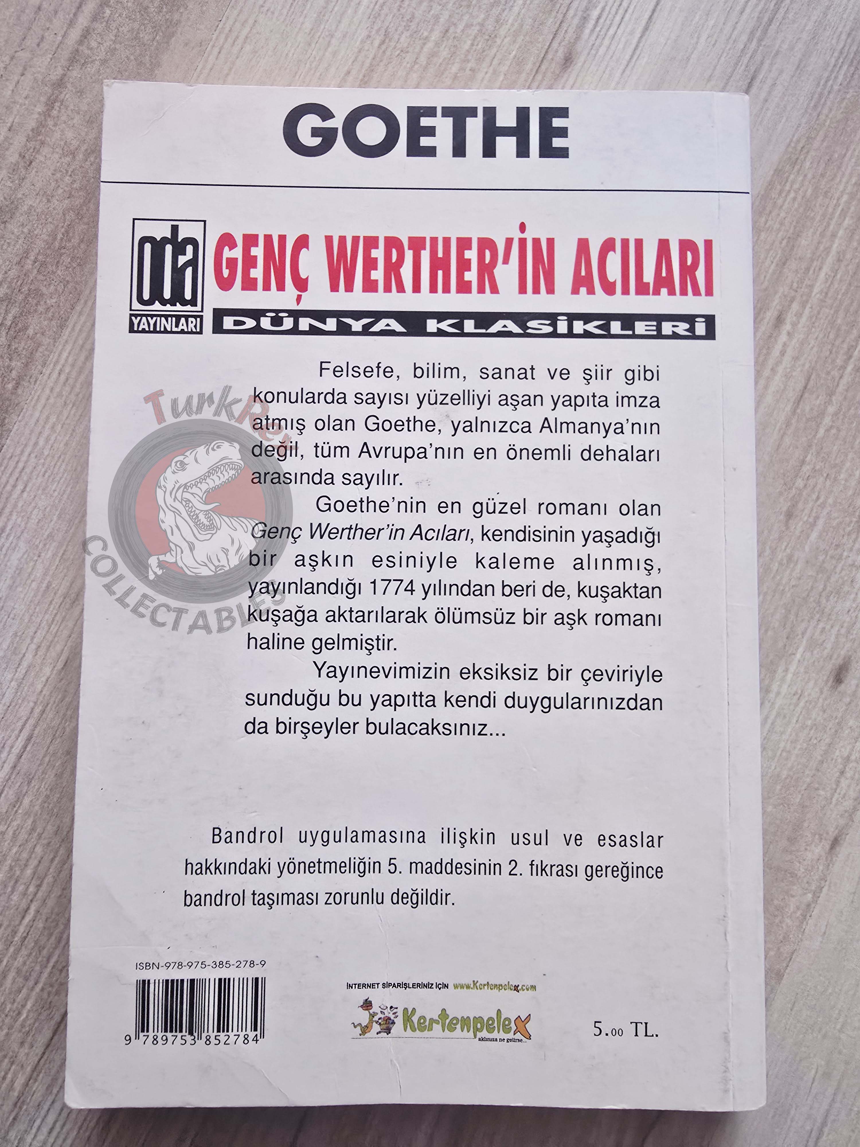 Johann Wolfgang von Goethe – The Sorrows Of Young Werther 2007 Turkish Book Turkey