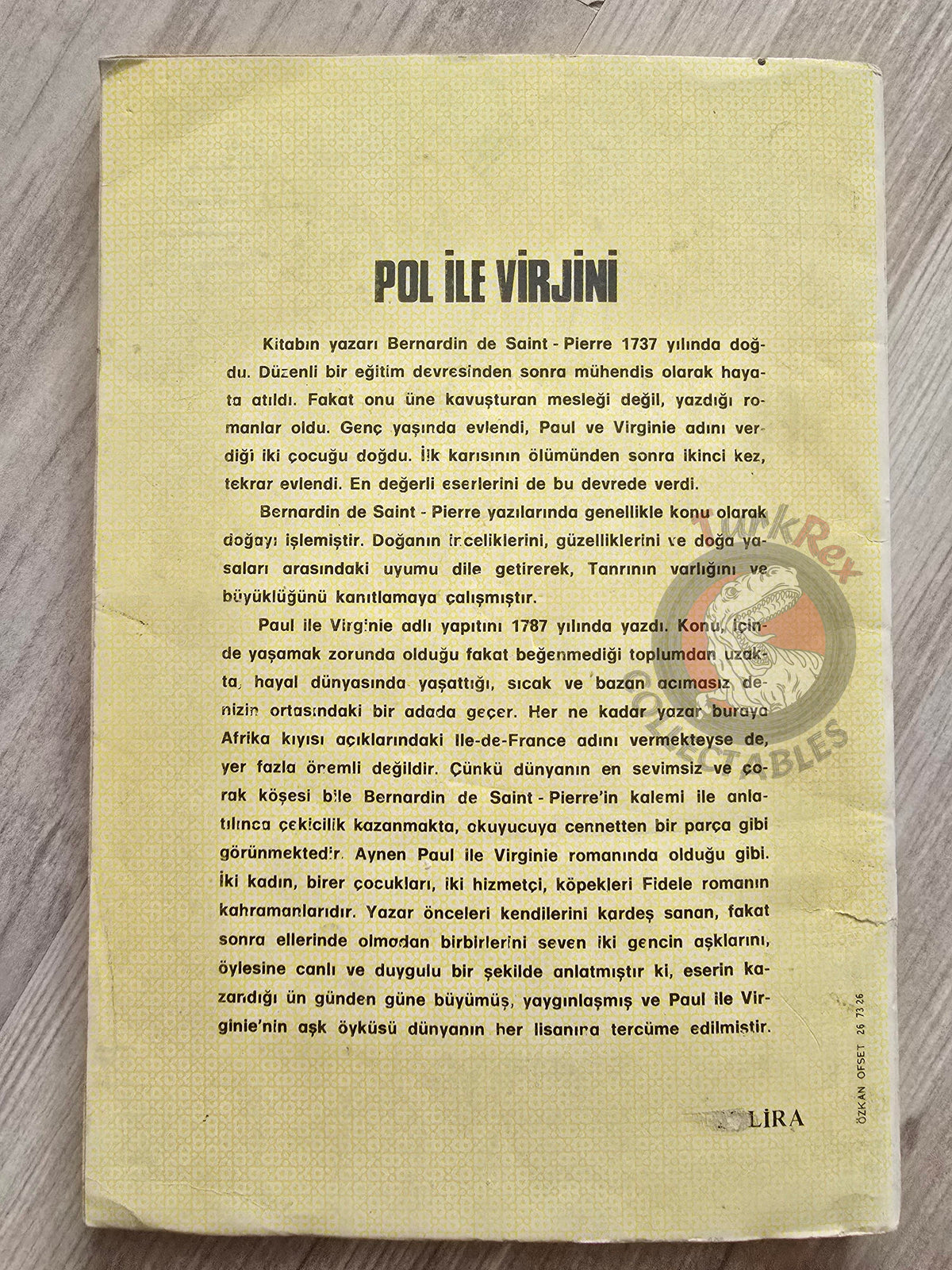 Bernardin de Saint-Pierre – Paul et Virginie 1977 Turkish Book Turkey