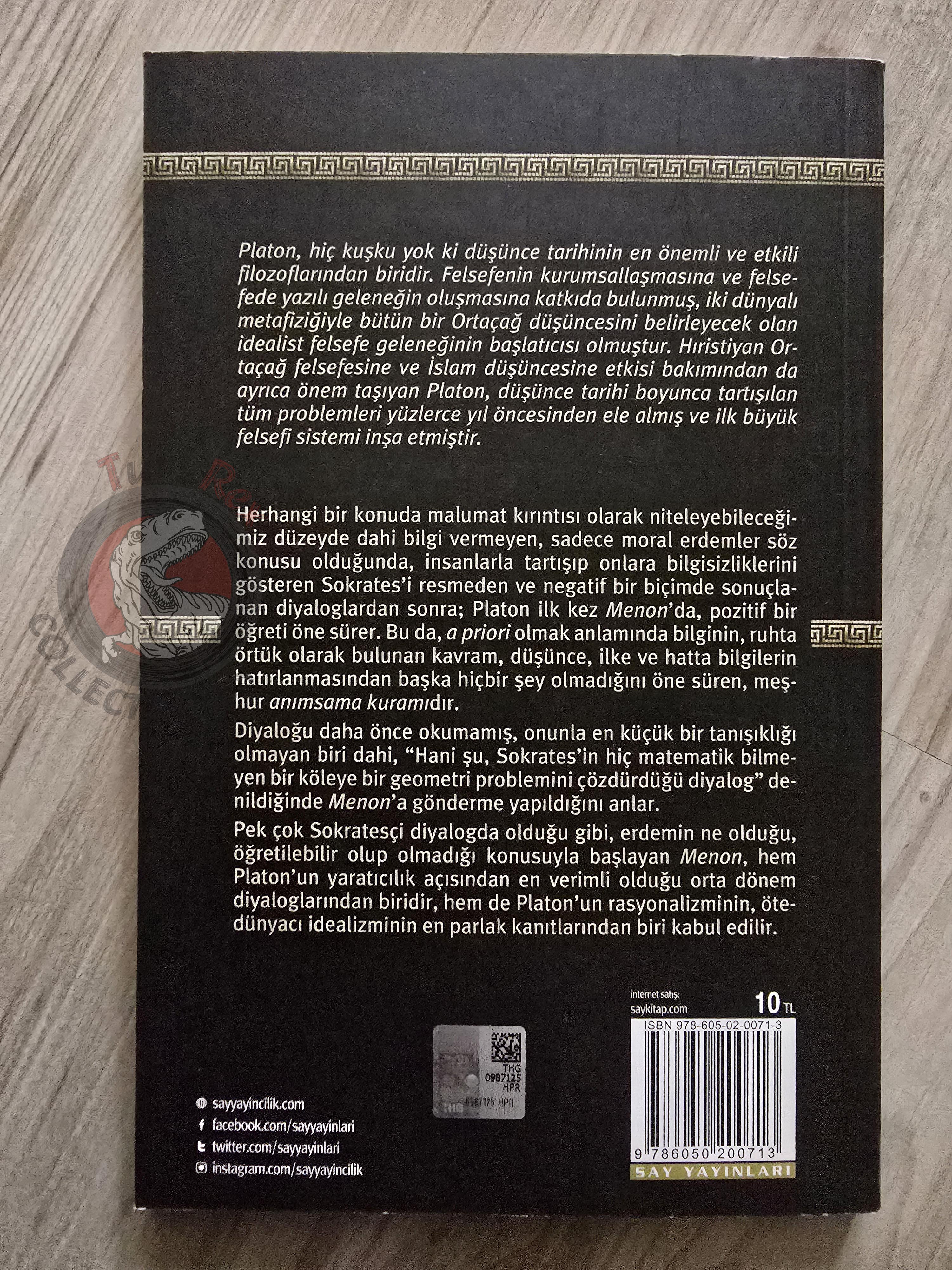 Plato – Meno 2018 Turkish Book Turkey