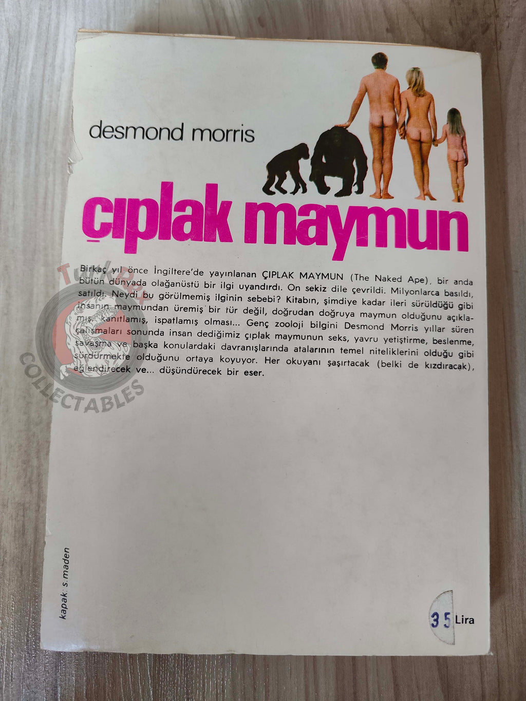 Desmond Morris – The Naked Ape 1977 Turkish Book Turkey