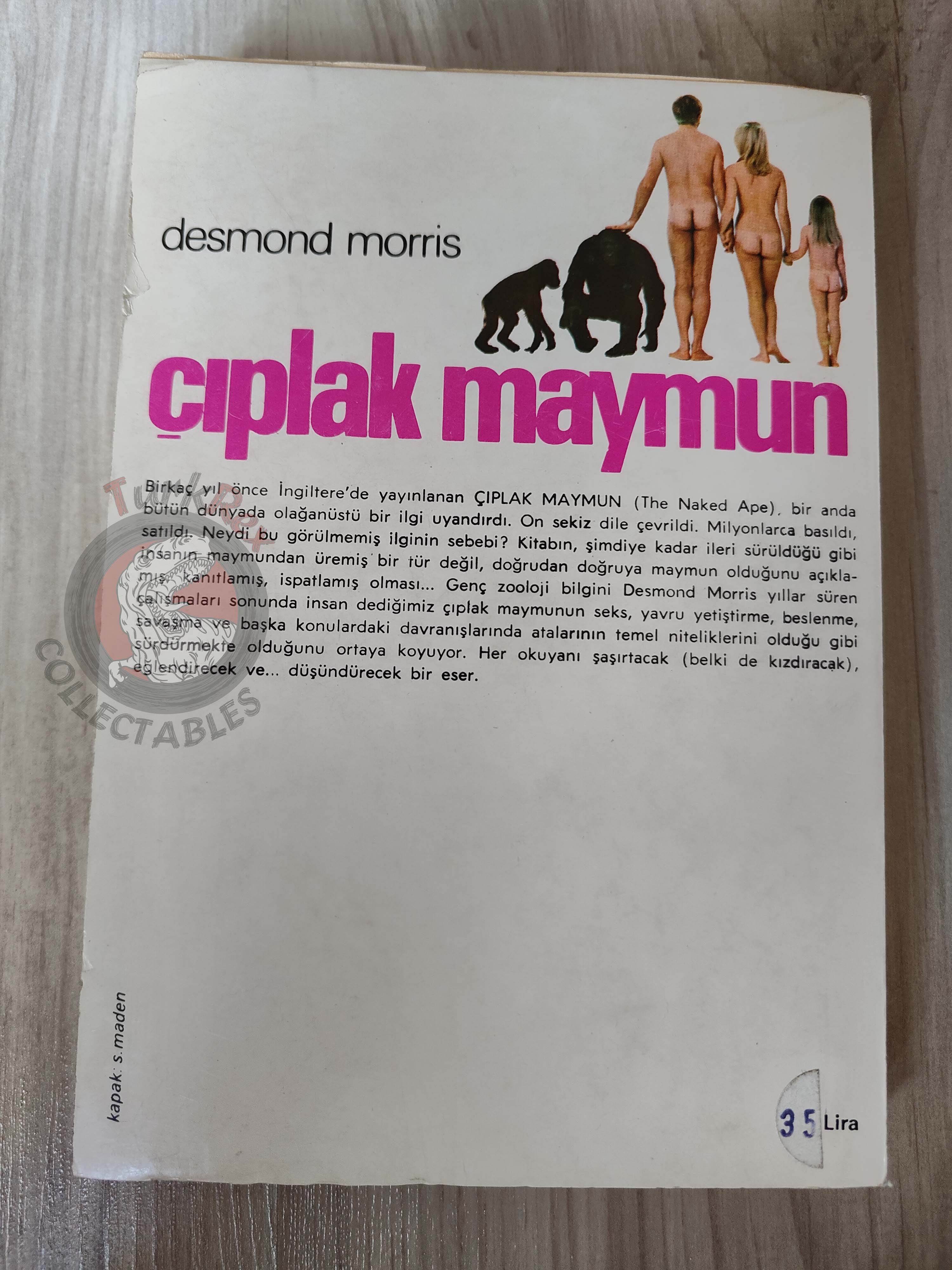 Desmond Morris – The Naked Ape 1977 Turkish Book Turkey