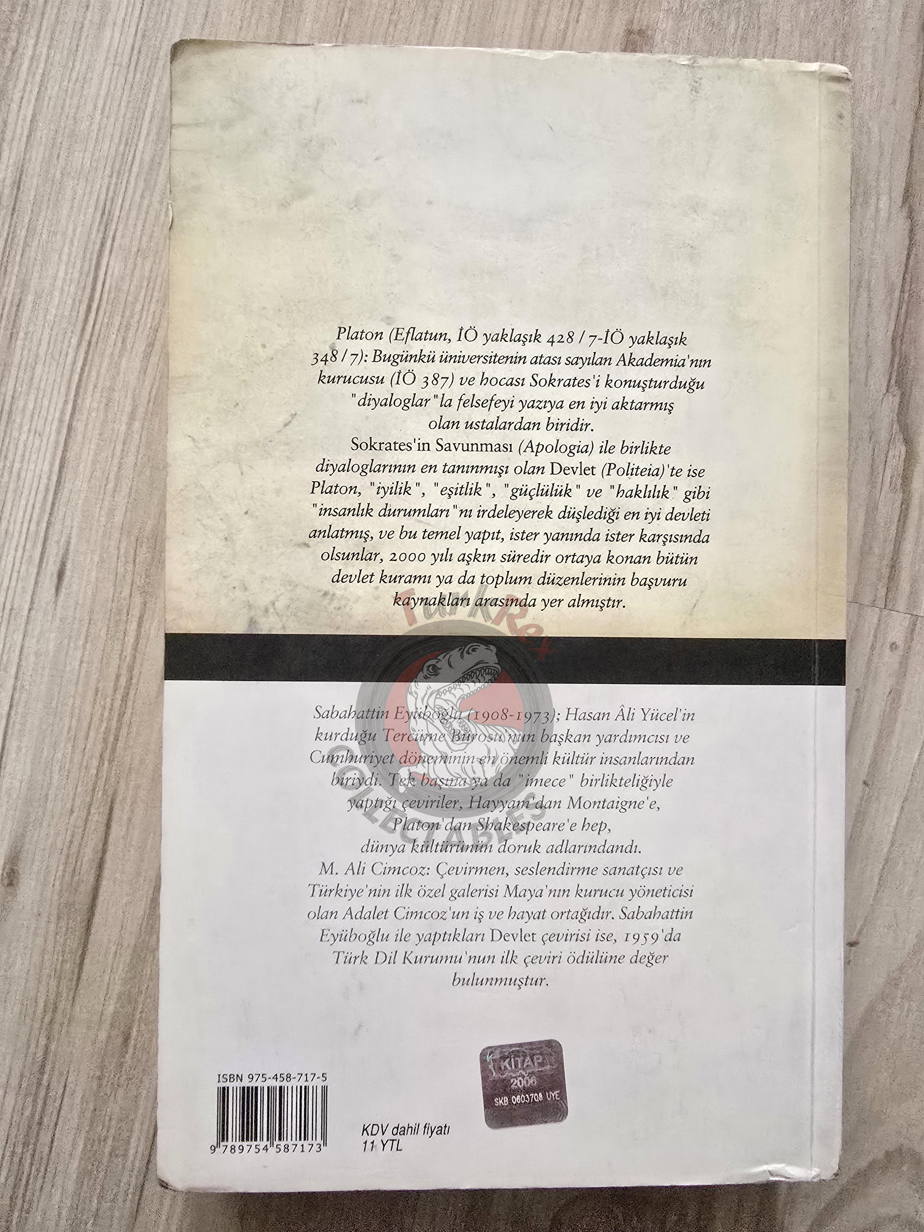 Plato – The Republic 2006 Turkish Book Turkey