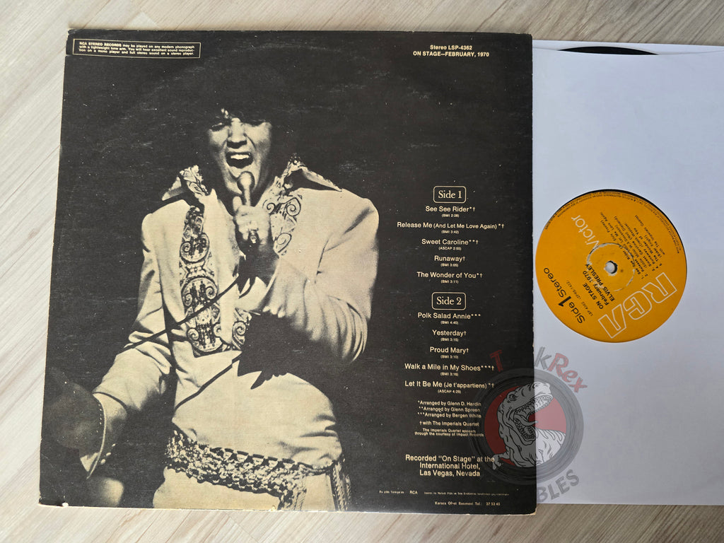 Elvis Presley – On Stage February 1970 Turkish Pressing Vinyl Turkey Edition 1