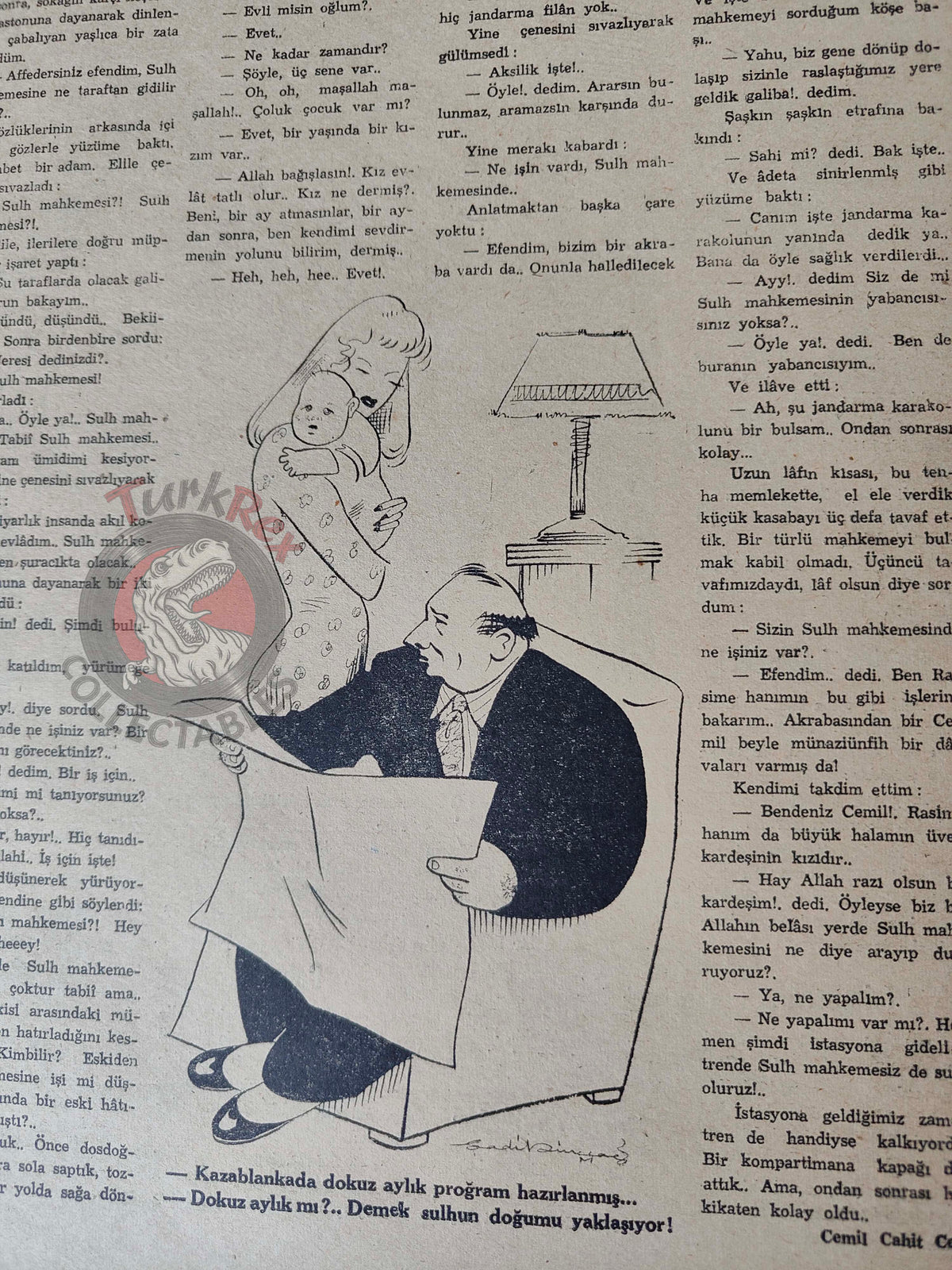 Akbaba 1943 Humor Magazine Turkish Turkey Germany Japan WW2 era Russia Joseph Goebbels Talat Pasha