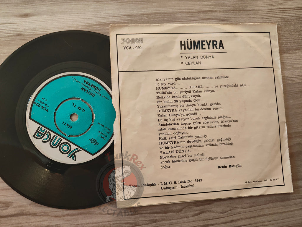 Hümeyra – Ceylan / Yalan Dünya 7" Turkish Pressing Vinyl Turkey Edition