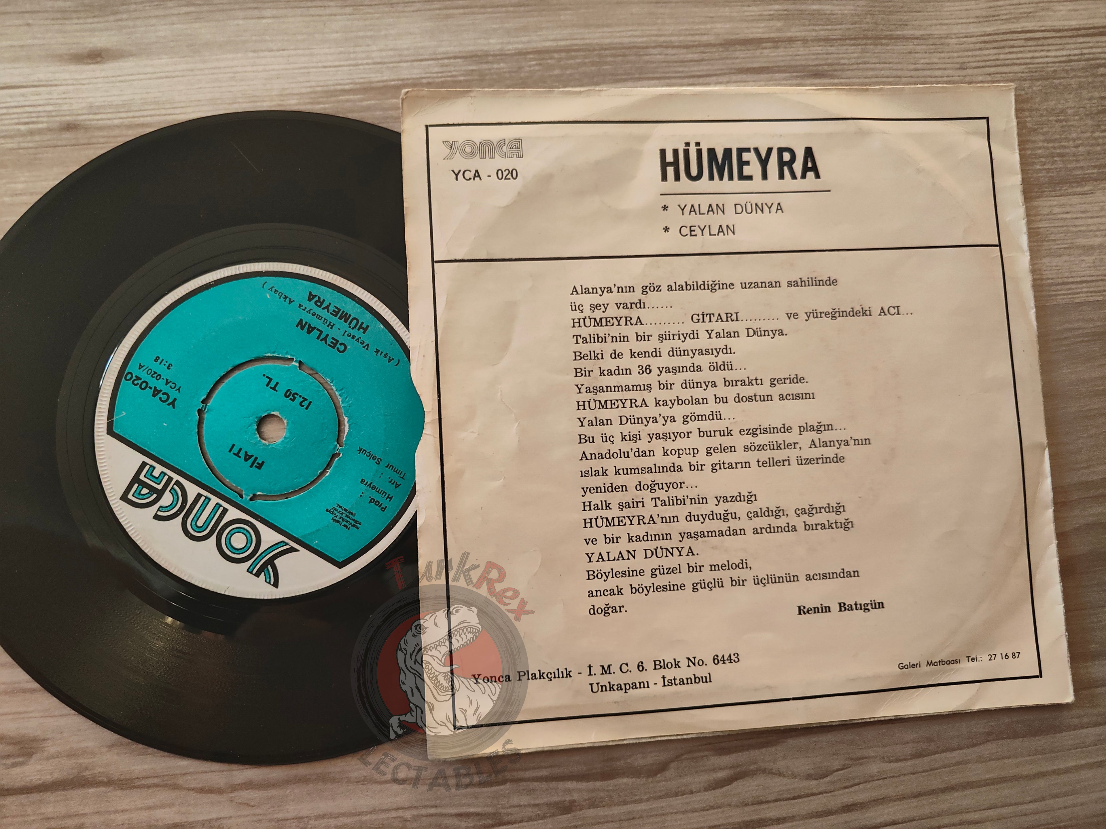 Hümeyra – Ceylan / Yalan Dünya 7" Turkish Pressing Vinyl Turkey Edition
