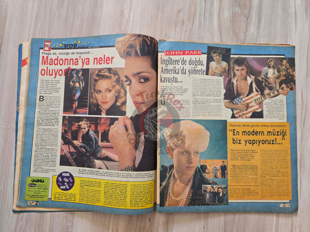 TV'de 7 Gong 1986 Superman Turkish Magazine Turkey Christopher Reeve Madonna
