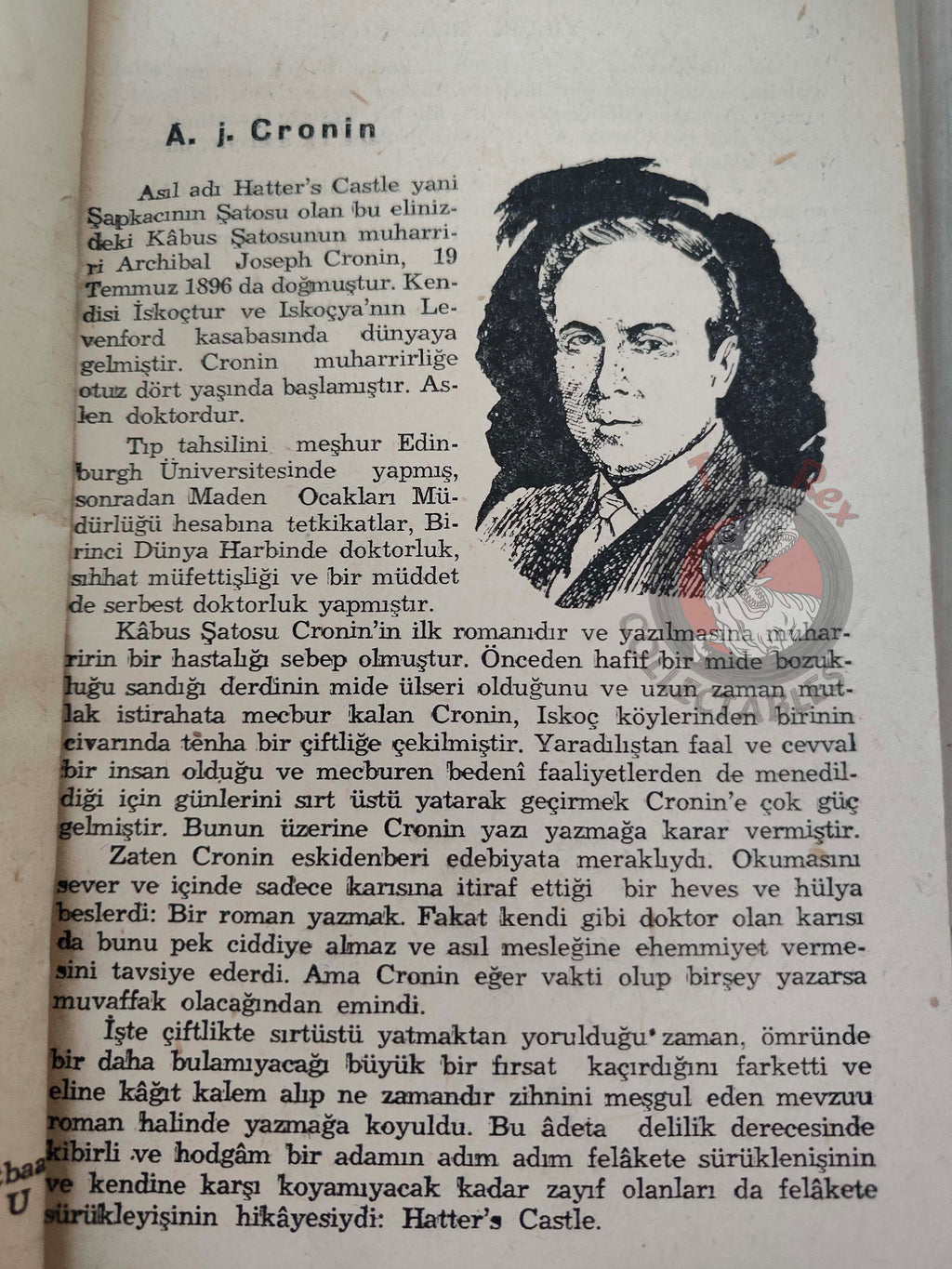 A. J. Cronin – Hatter’s Castle 1948 1st Turkish Book Turkey