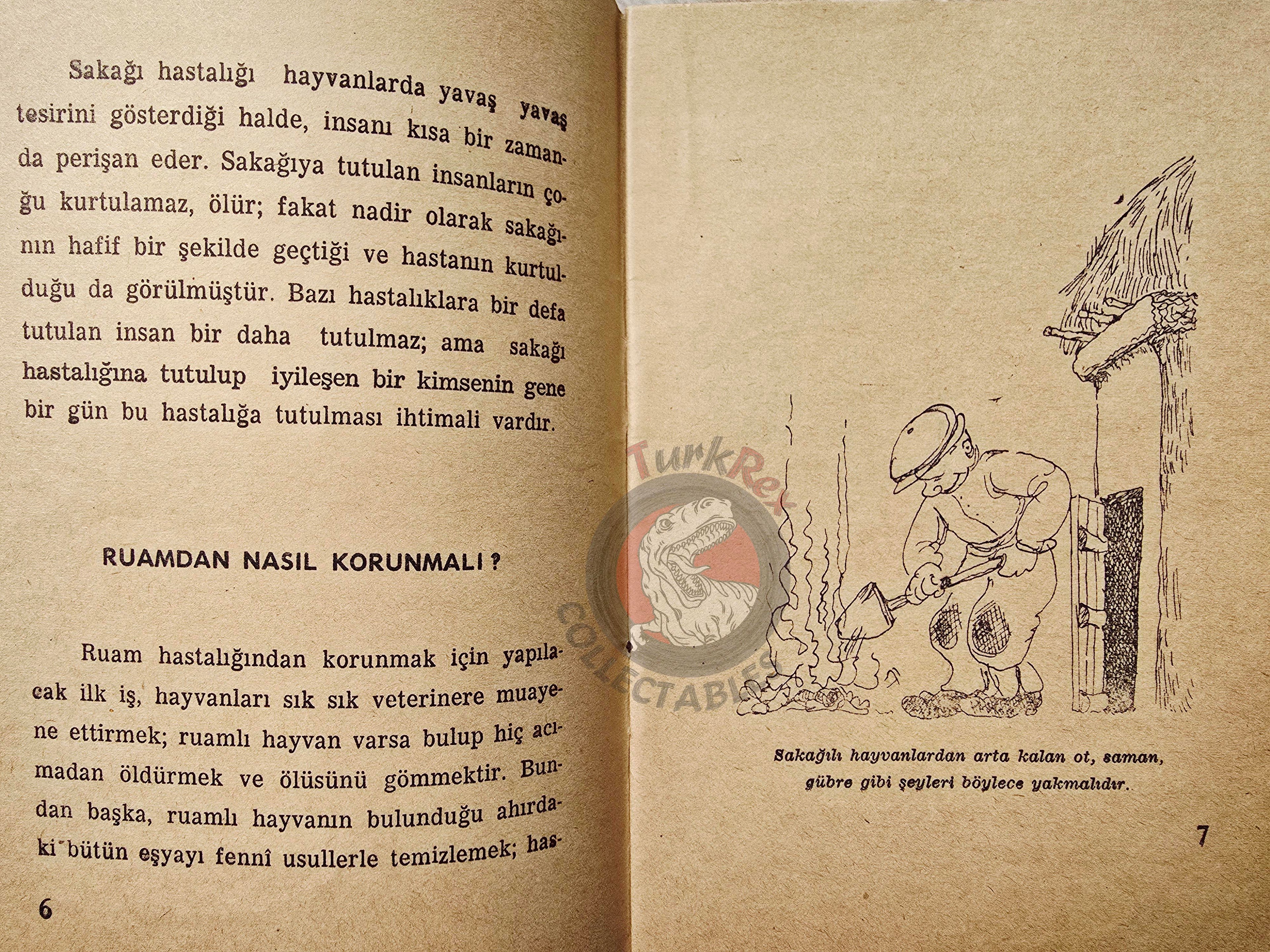 American Marshall Plan - Let's Protect from Animal Diseases 1952 1st Turkish Book Turkey