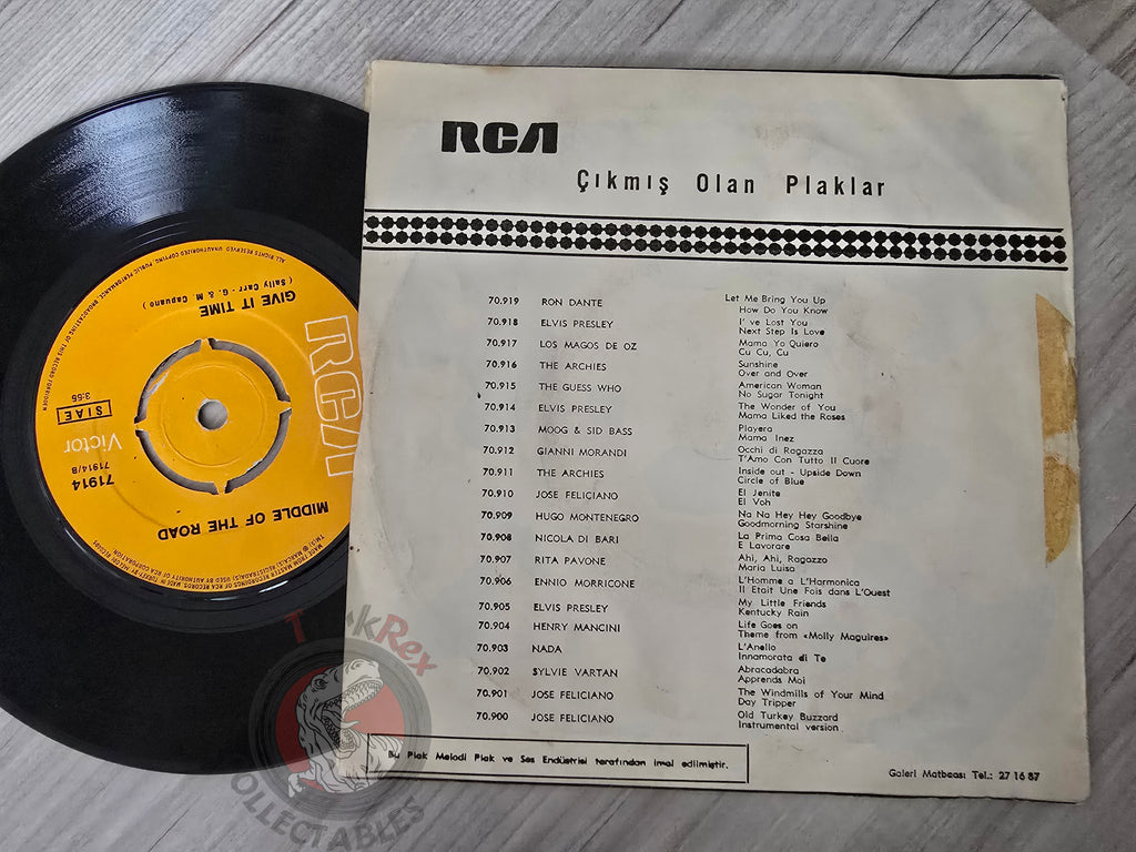 Middle Of The Road – Tweedle Dee Tweedle Dum 7" Turkish Pressing Vinyl Turkey Edition 2