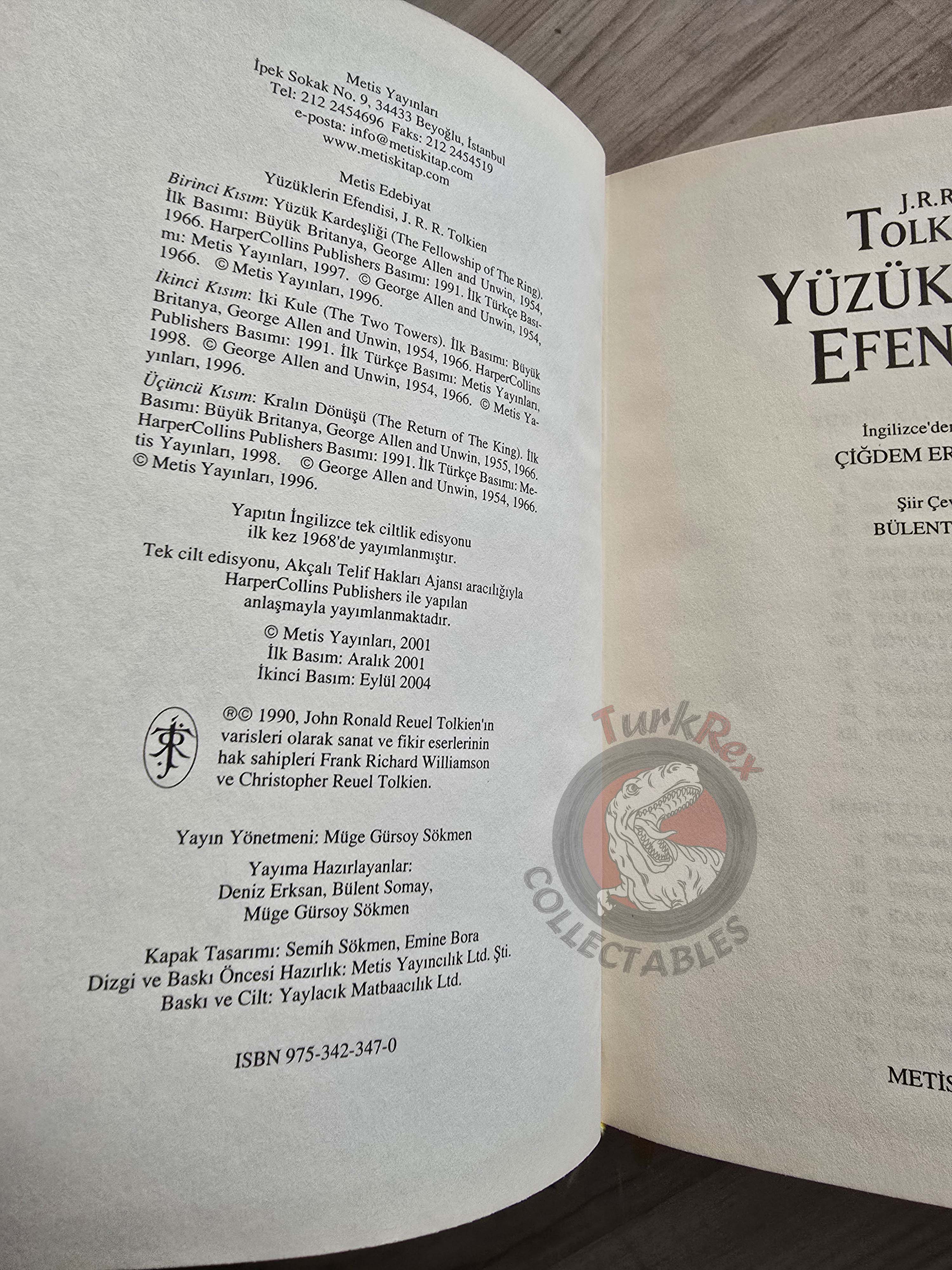 J.R.R. Tolkien – The Lord of the Rings Complete Trilogy HC/DJ Turkish Book Turkey