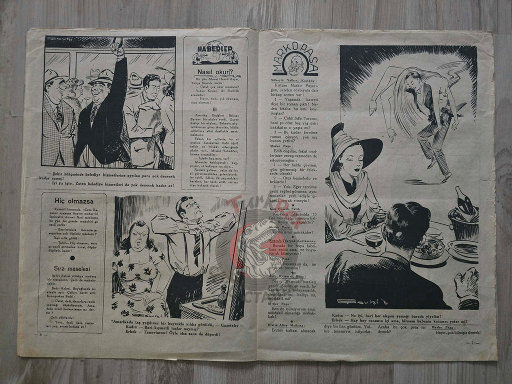 Akbaba 1946 Humor Magazine Turkish Turkey Winston Churchill WW2 era Britain Soviet Russia