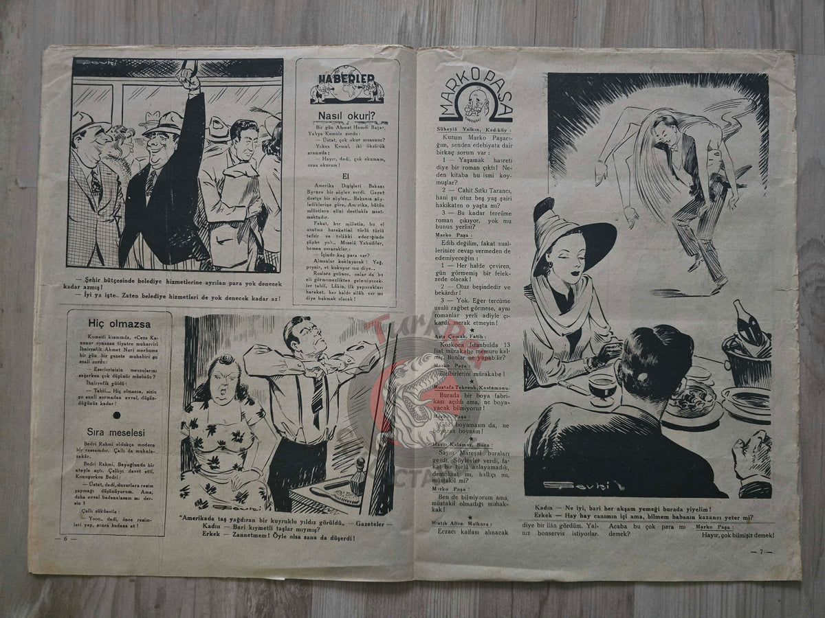 Akbaba 1946 Humor Magazine Turkish Turkey Winston Churchill WW2 era Britain Soviet Russia