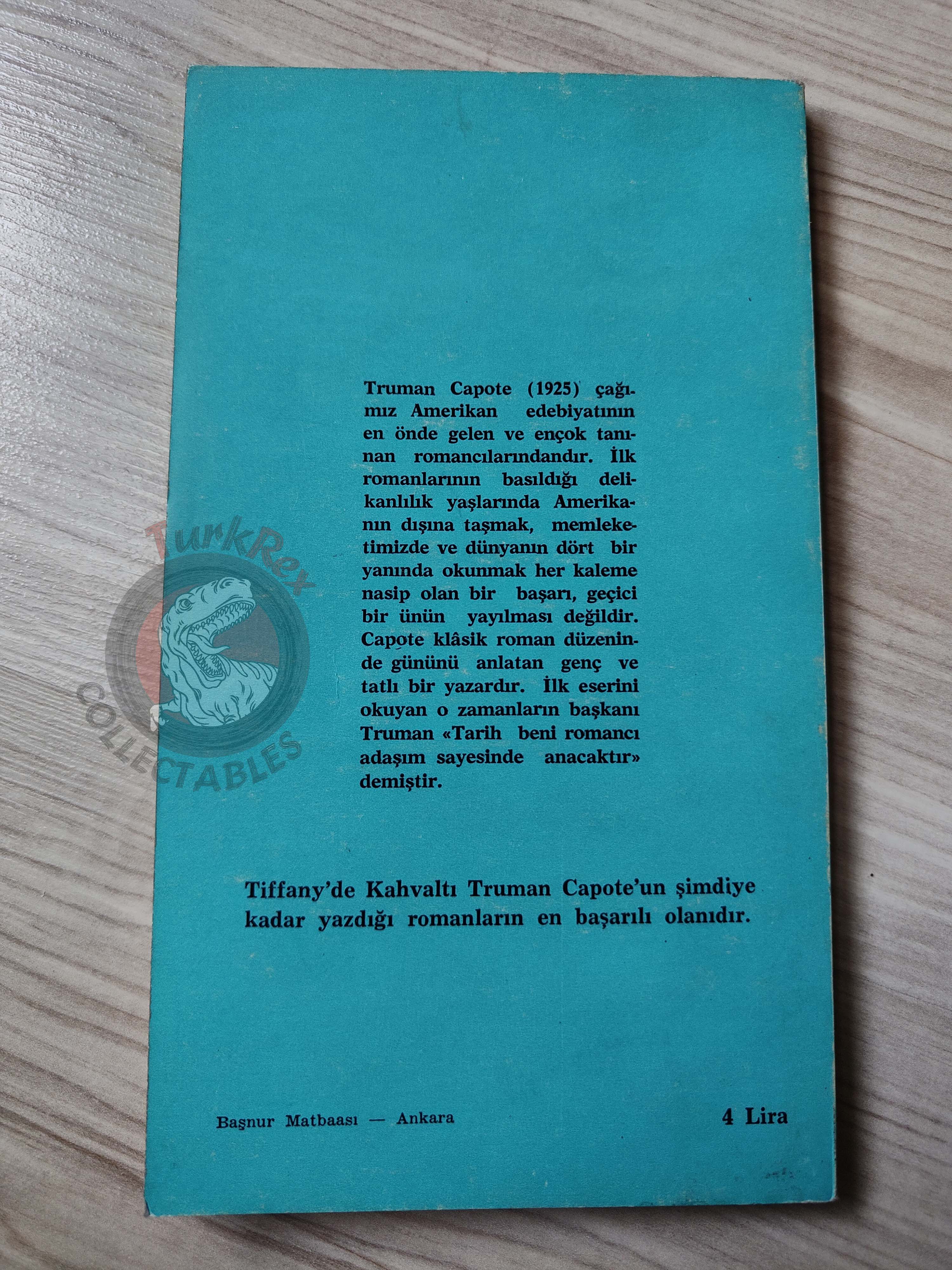 Truman Capote – Breakfast at Tiffany’s 1966 1st Turkish Book Turkey Audrey Hepburn