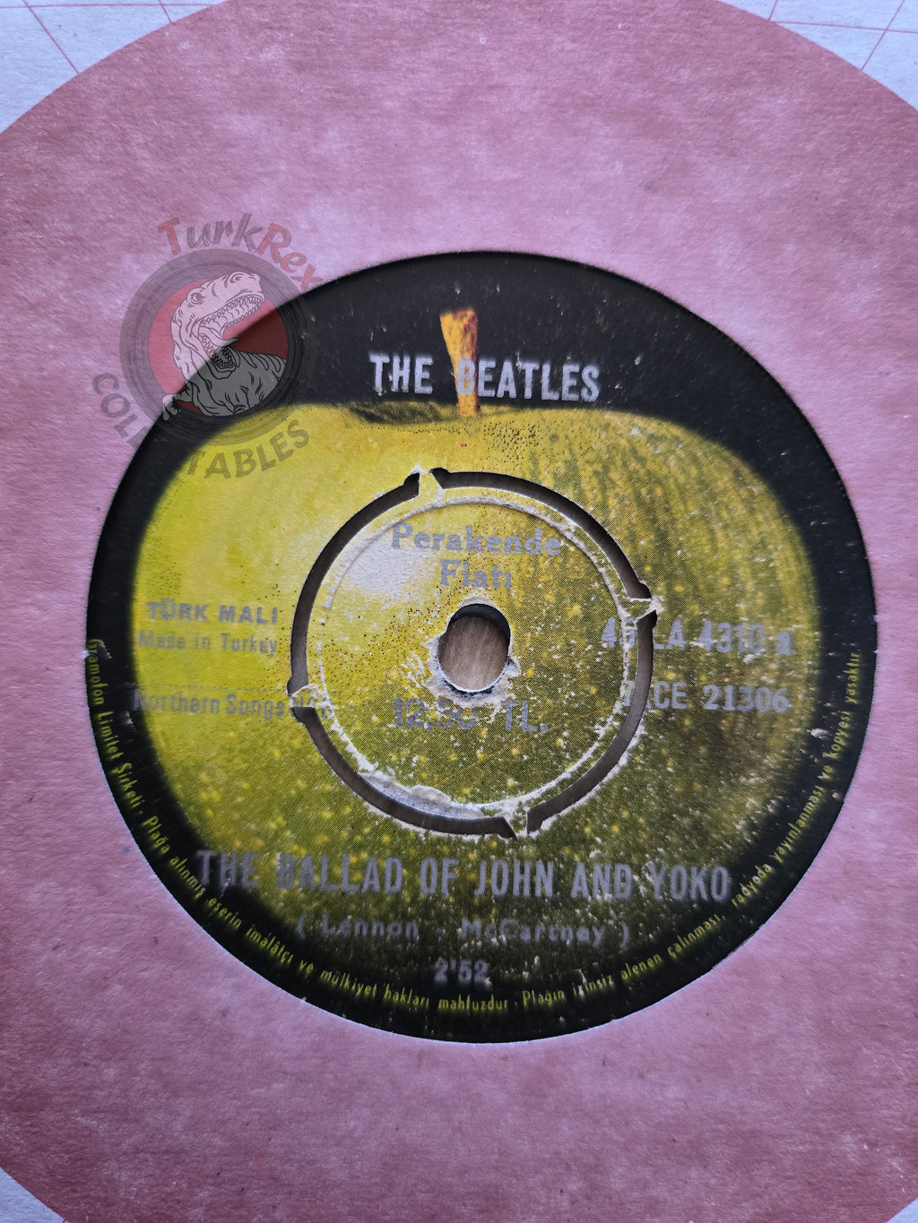 The Beatles – The Ballad Of John And Yoko 7" Turkish Pressing Vinyl Turkey Edition 2