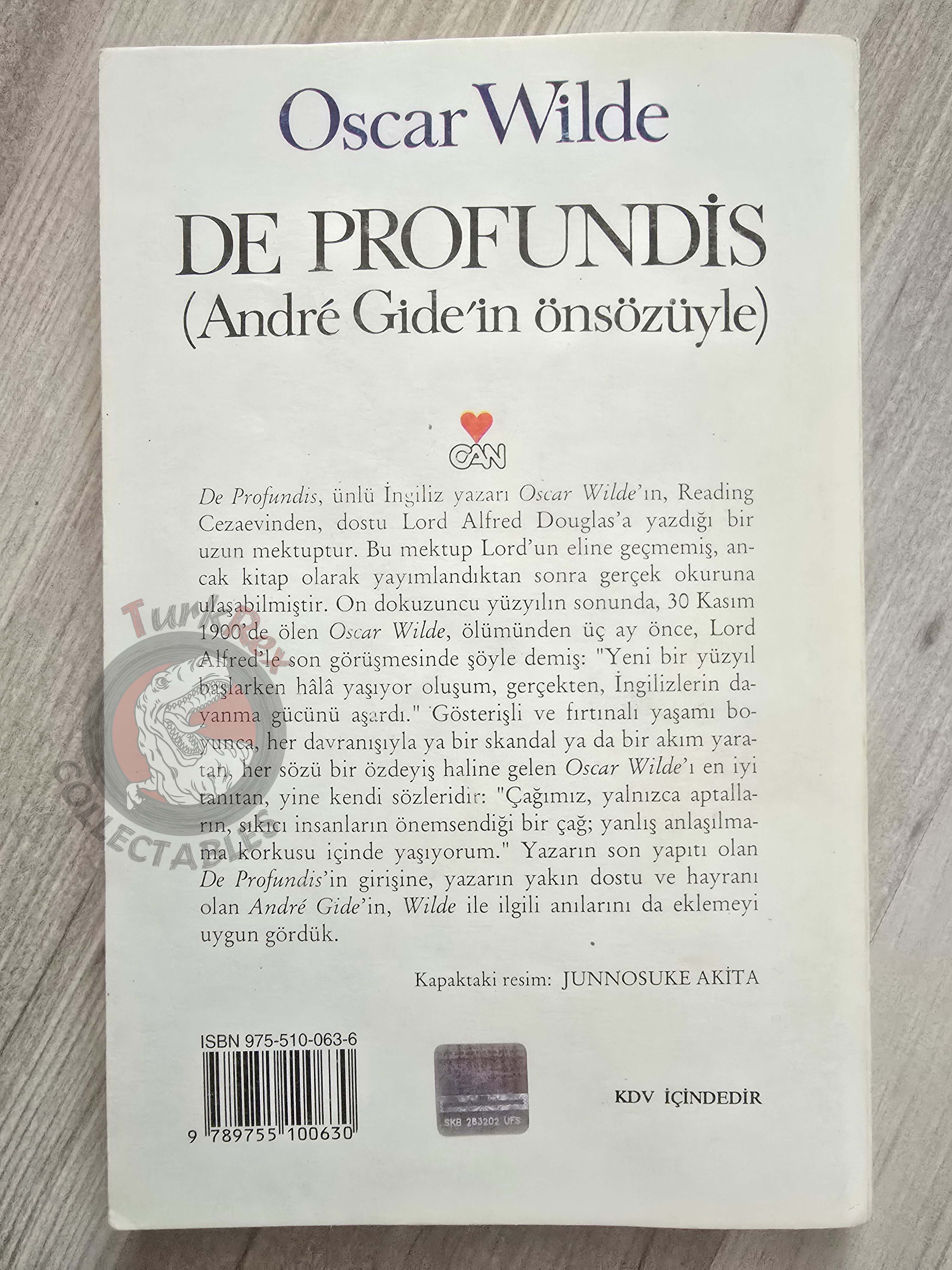 Oscar Wilde – De Profundis 1997 Turkish Book Turkey
