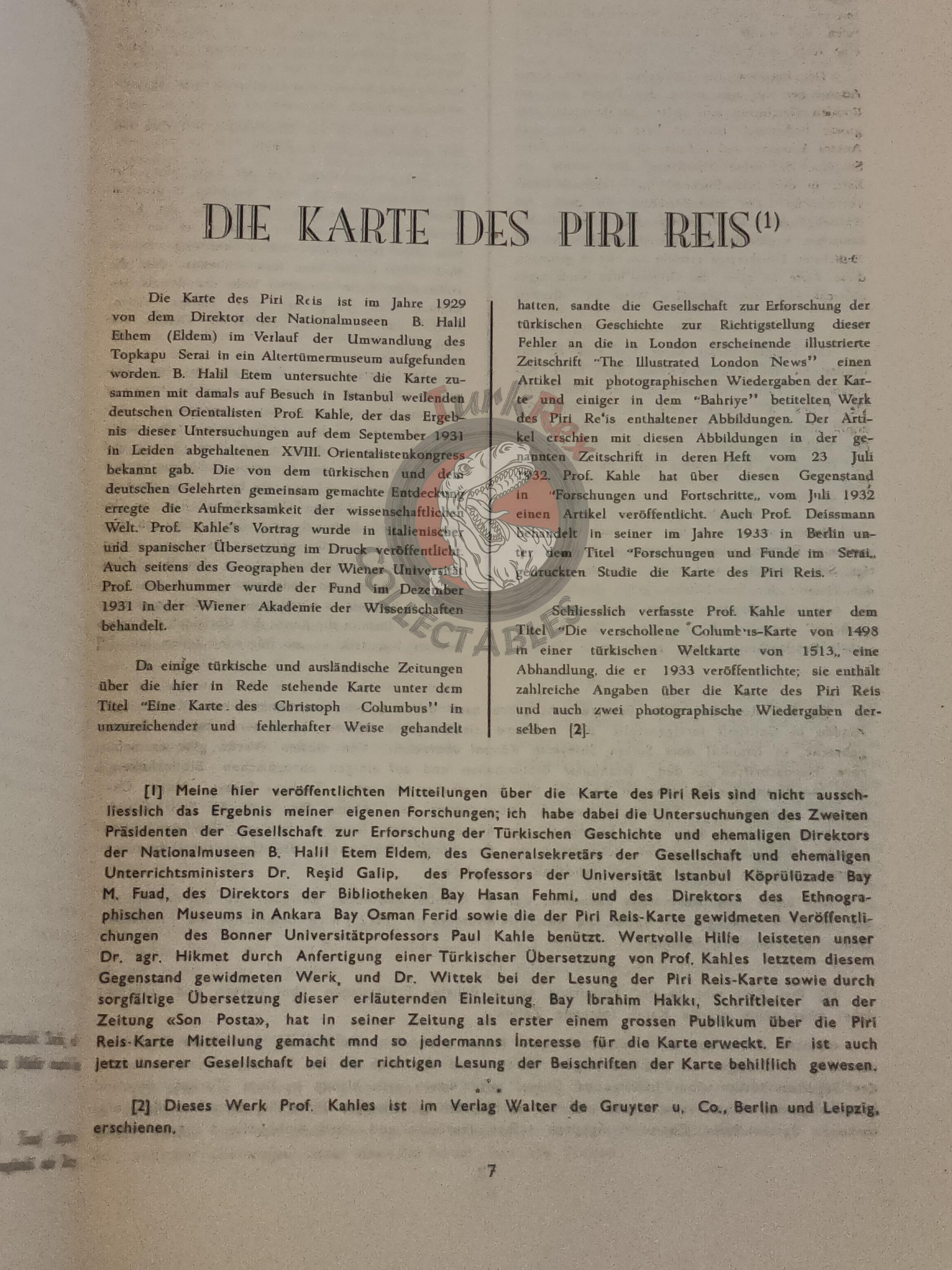 Piri Reis Map 1966 English Turkish German French Italian Book Turkey Ottoman Empire