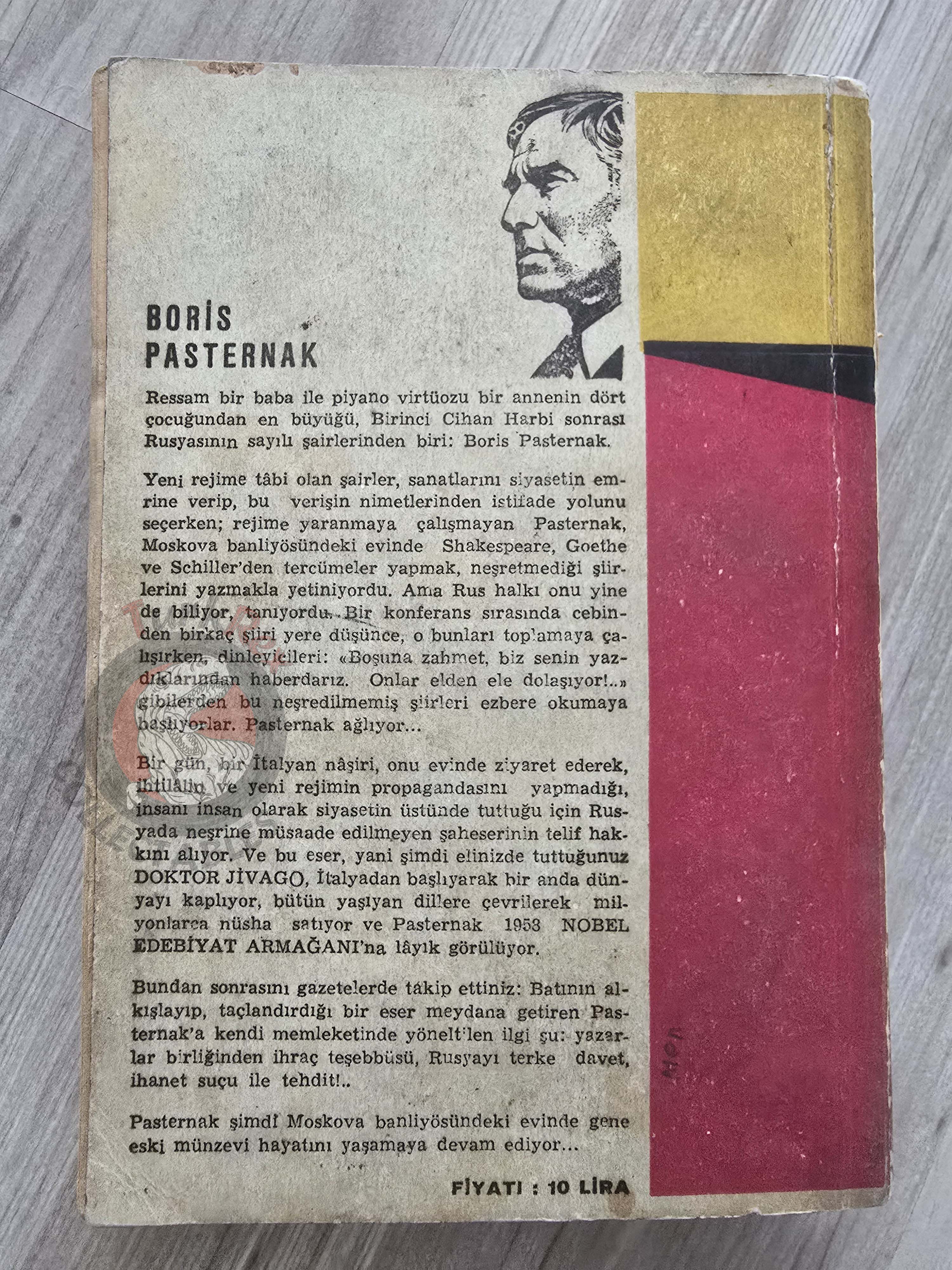 Boris Pasternak – Doctor Zhivago 1959 1st Turkish Book Turkey
