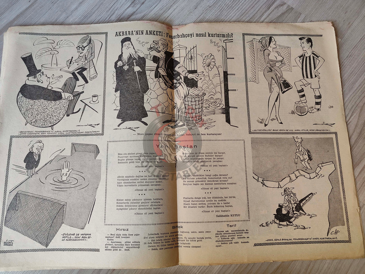 Akbaba 1966 The Cyprus War Turkish Magazine Turkey Greece Georgios Papandreou Gulliver's Travels