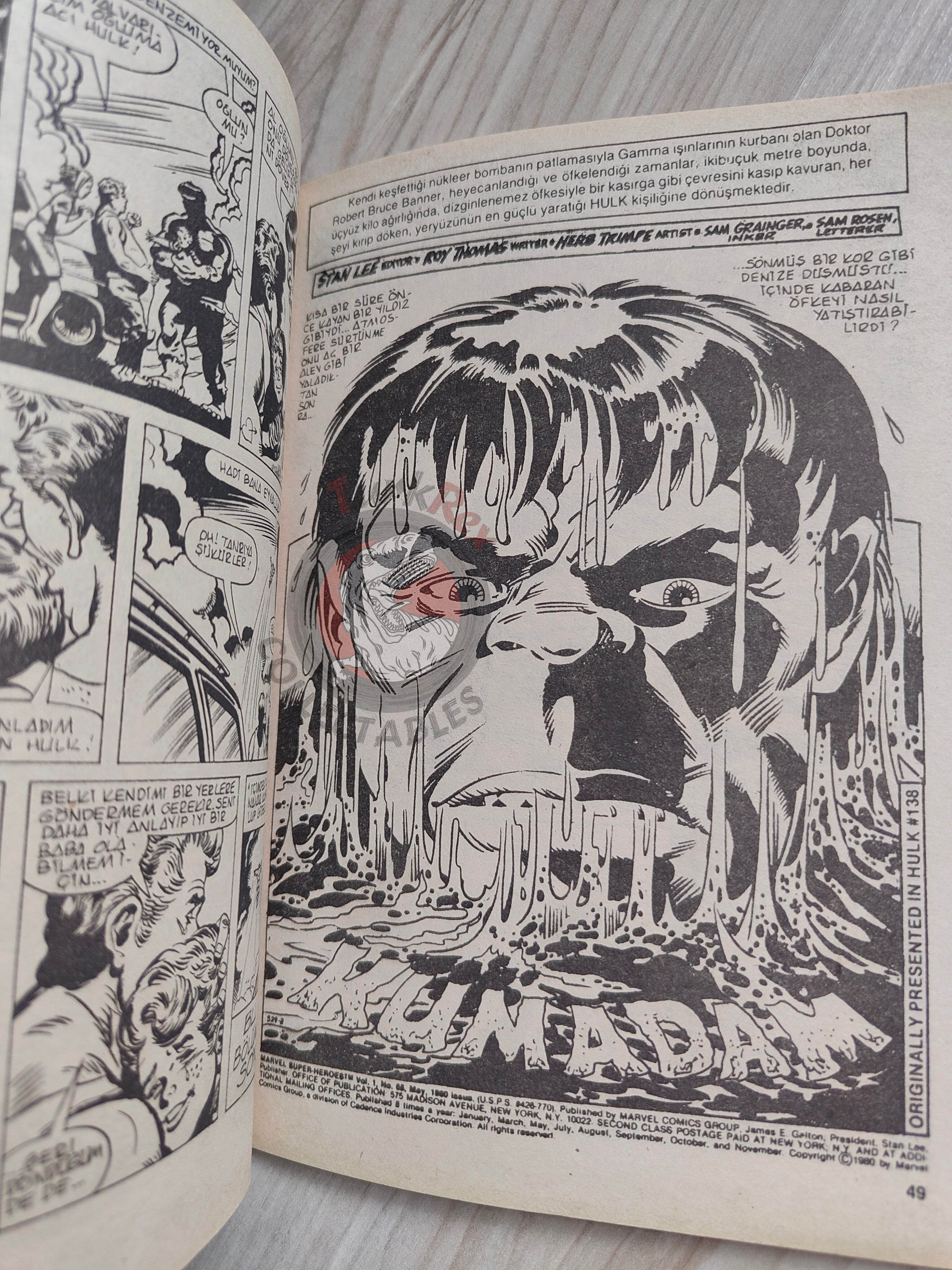 Hulk #11 1988 Turkish Comic Turkey cover Rampaging Magazine #1 #138
