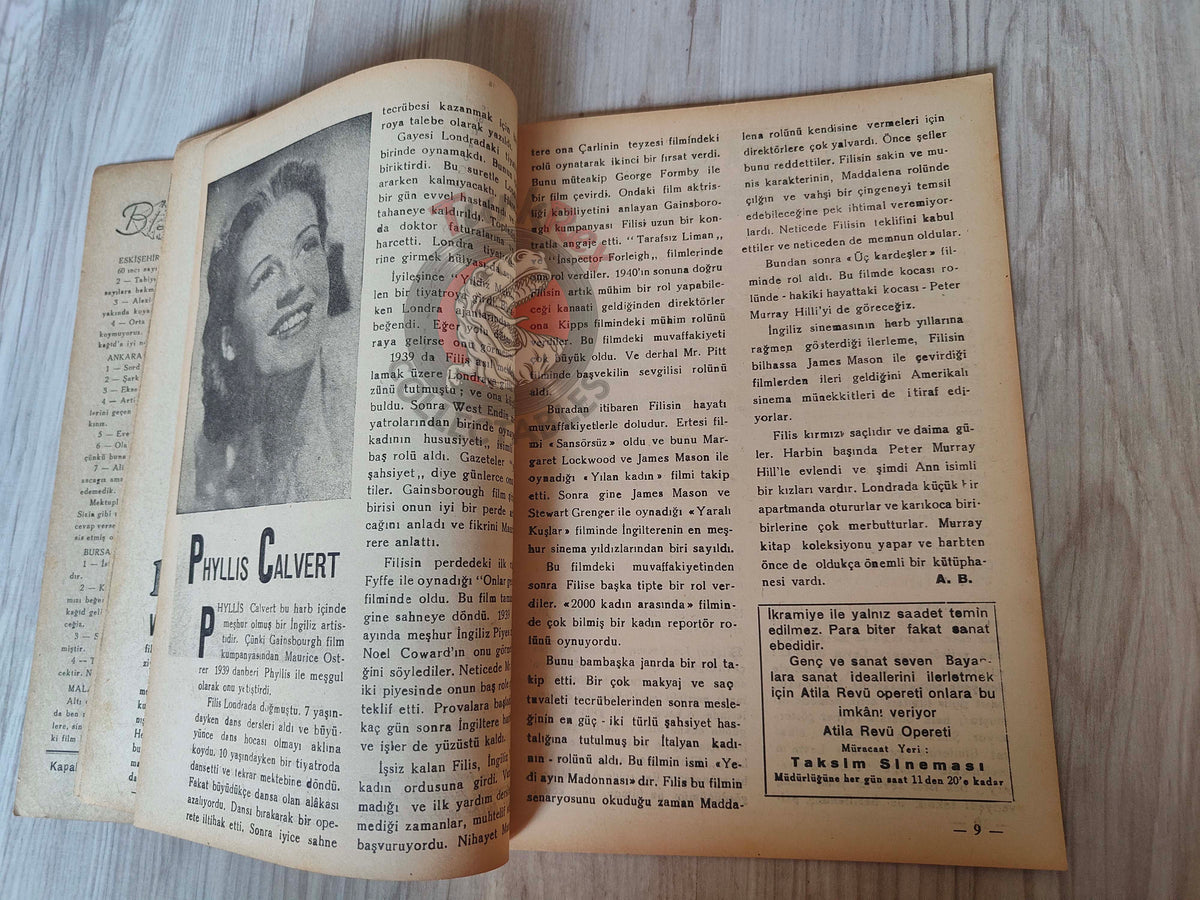 Hollywood Dünyası 1945 Joan Leslie Turkish Mag Turkey Phyllis Calvert Anna May Wong June Duprez
