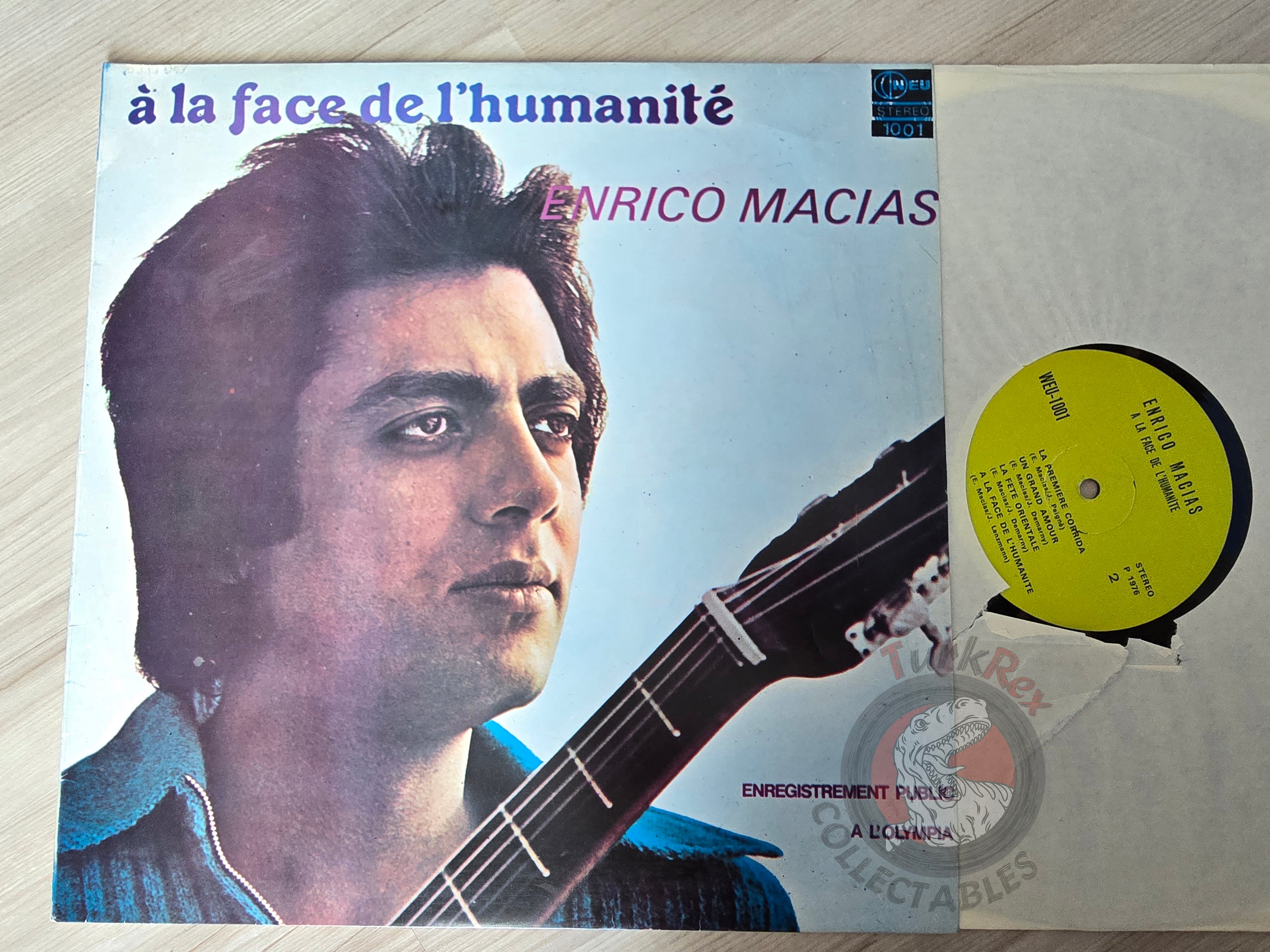 Enrico Macias – A La Face De L'Humanite  Turkish Pressing Vinyl Turkey Edition