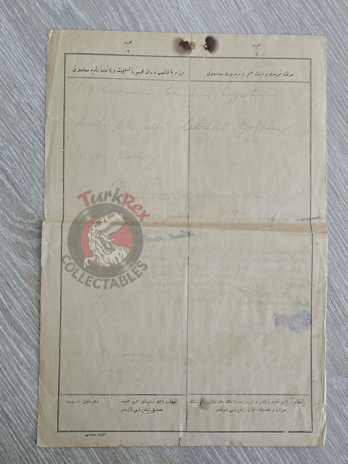 Ottoman 1927 Official Debt Document Adana Solaklı Field  Massimiliano Brazzafolli Muslim Italian Italy
