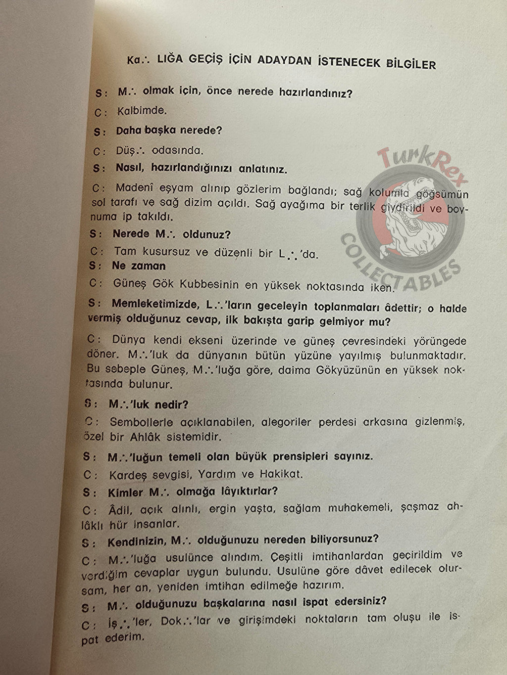 Turkish Freemasonry 1st Degree Ritual Apprentice 1992 Booklet Masonic Masons of Turkey
