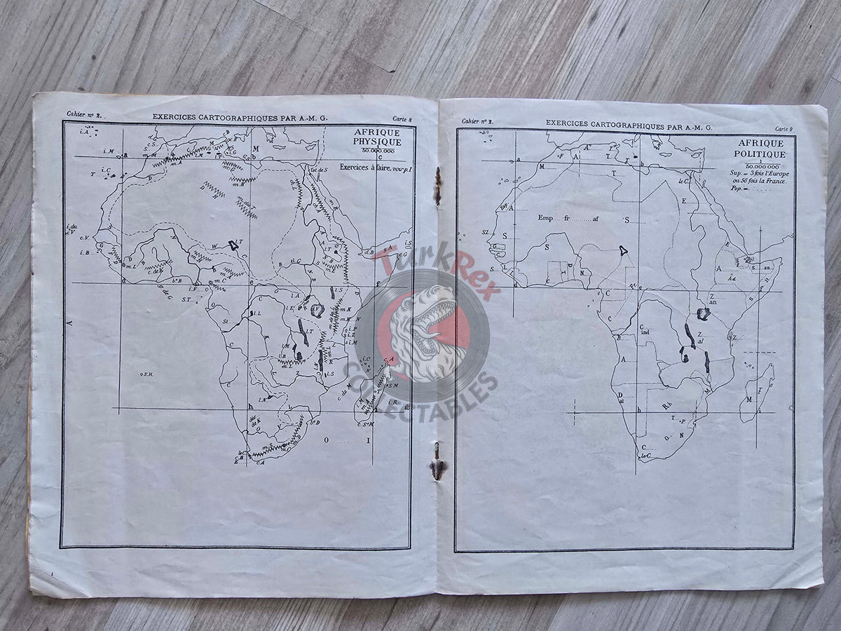 Ottoman Empire c. 1908 French Geography Workbook for Levantine Schools Palestine Arabian Peninsula Alexis-Marie Gochet