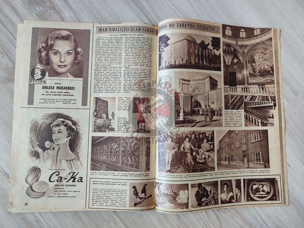Hayat 1959 The Shah and Queen Farah Diba Turkish Mag Turkey Iran Mohammad Reza Pahlavi