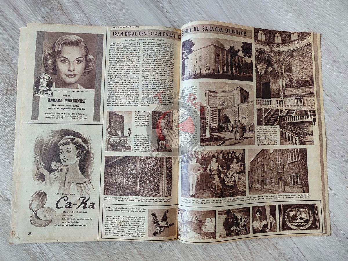 Hayat 1959 The Shah and Queen Farah Diba Turkish Mag Turkey Iran Mohammad Reza Pahlavi