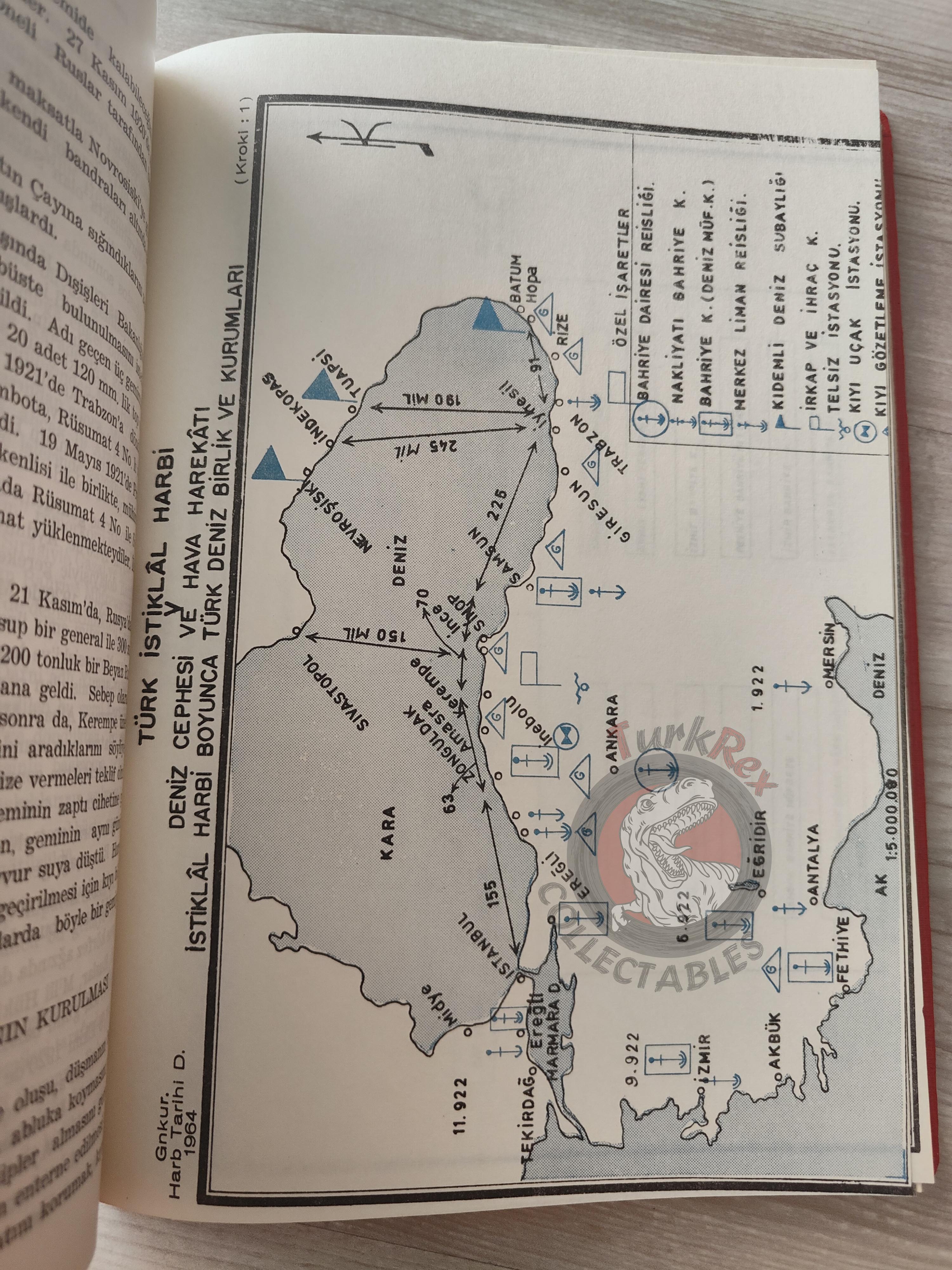 Turkish War of Independence Naval Front and Aviation Operations 1964 Book Military Ottoman Empire Maps