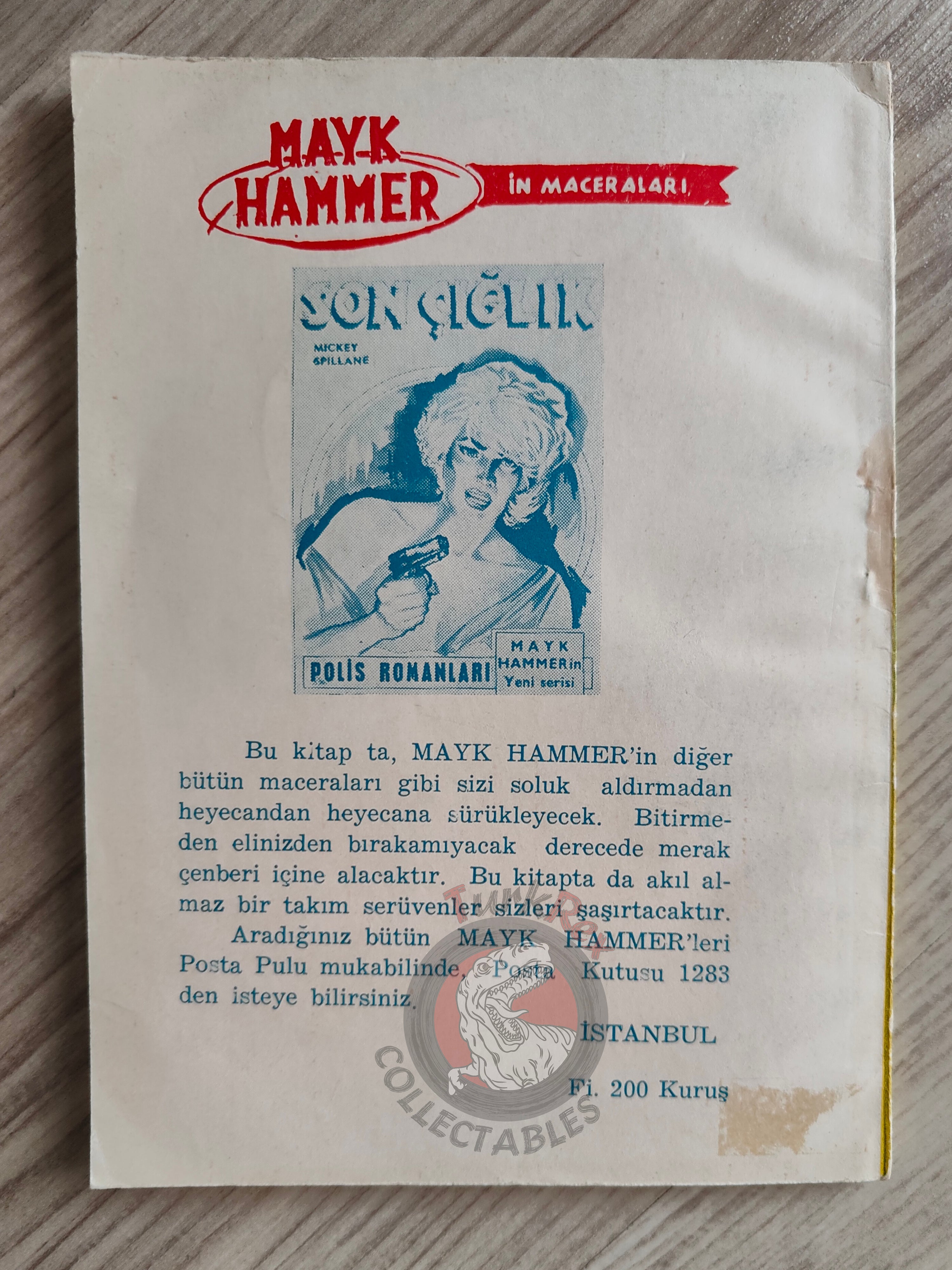 Mickey Spillane – Mike Hammer İntikam Kanı 1954 1st Turkish Book Turkey