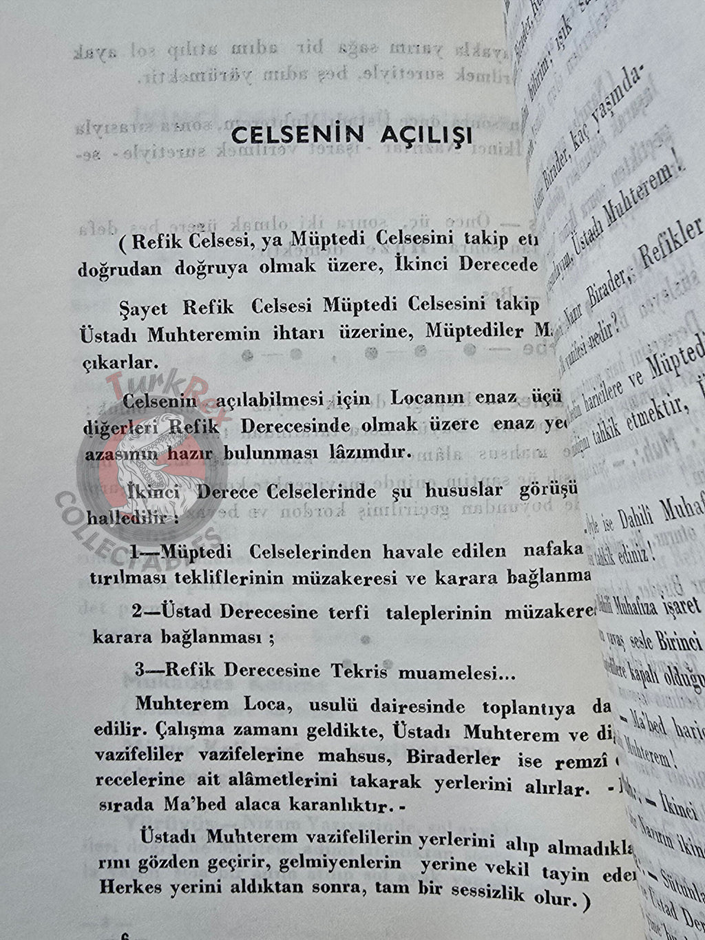 Turkish Freemasonry 2nd Degree Ritual Fellow Craft 1959 Booklet Masonic Masons of Turkey