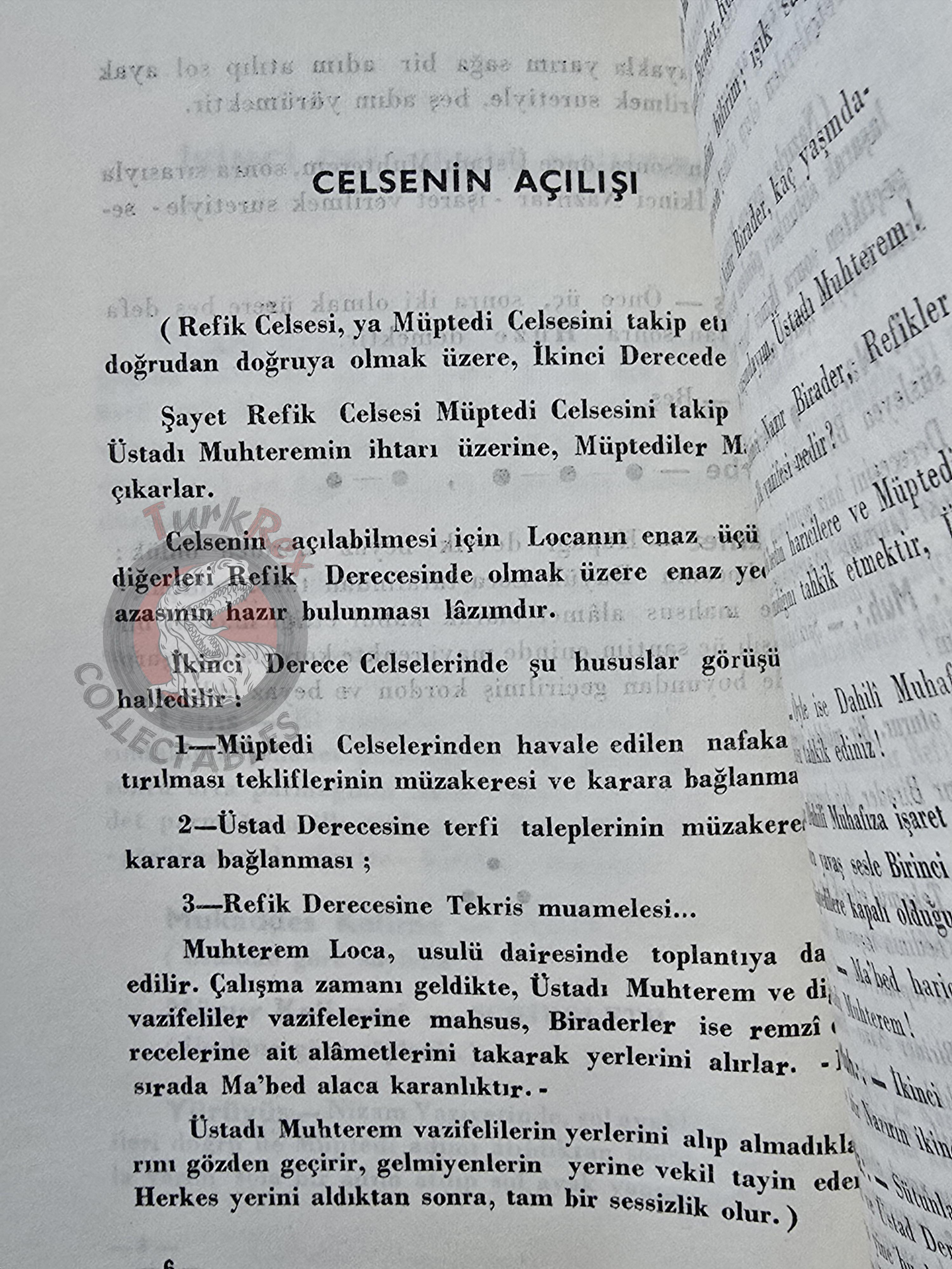 Turkish Freemasonry 2nd Degree Ritual Fellow Craft 1959 Booklet Masonic Masons of Turkey