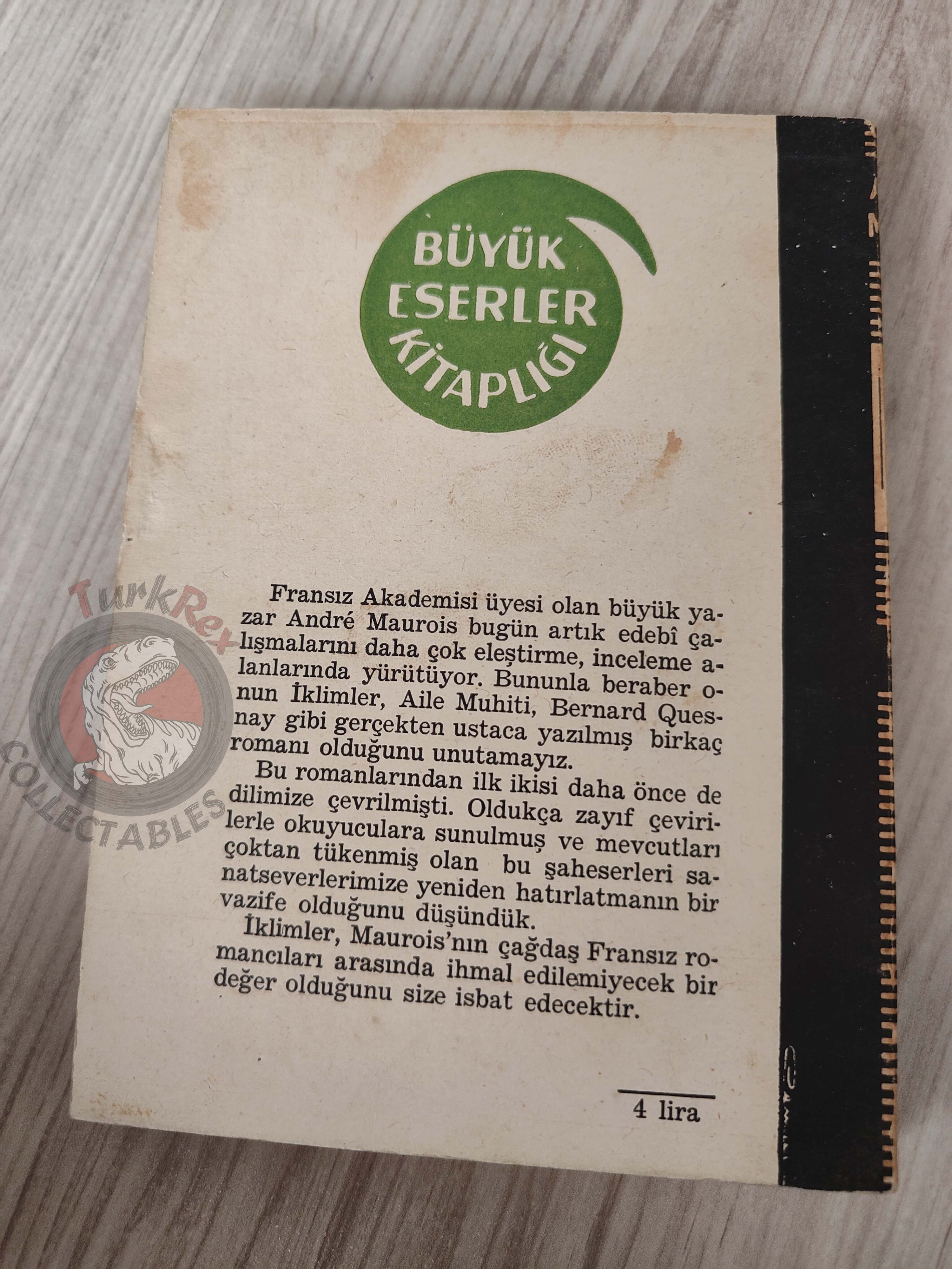 André Maurois – Climates 1961 Turkish Book Turkey