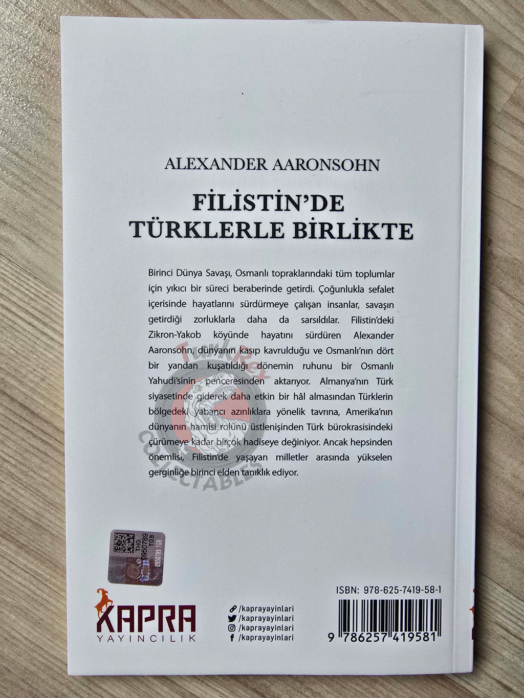 Alexander Aaronsohn – With the Turks in Palestine 2021 Turkish Book Turkey Ottoman