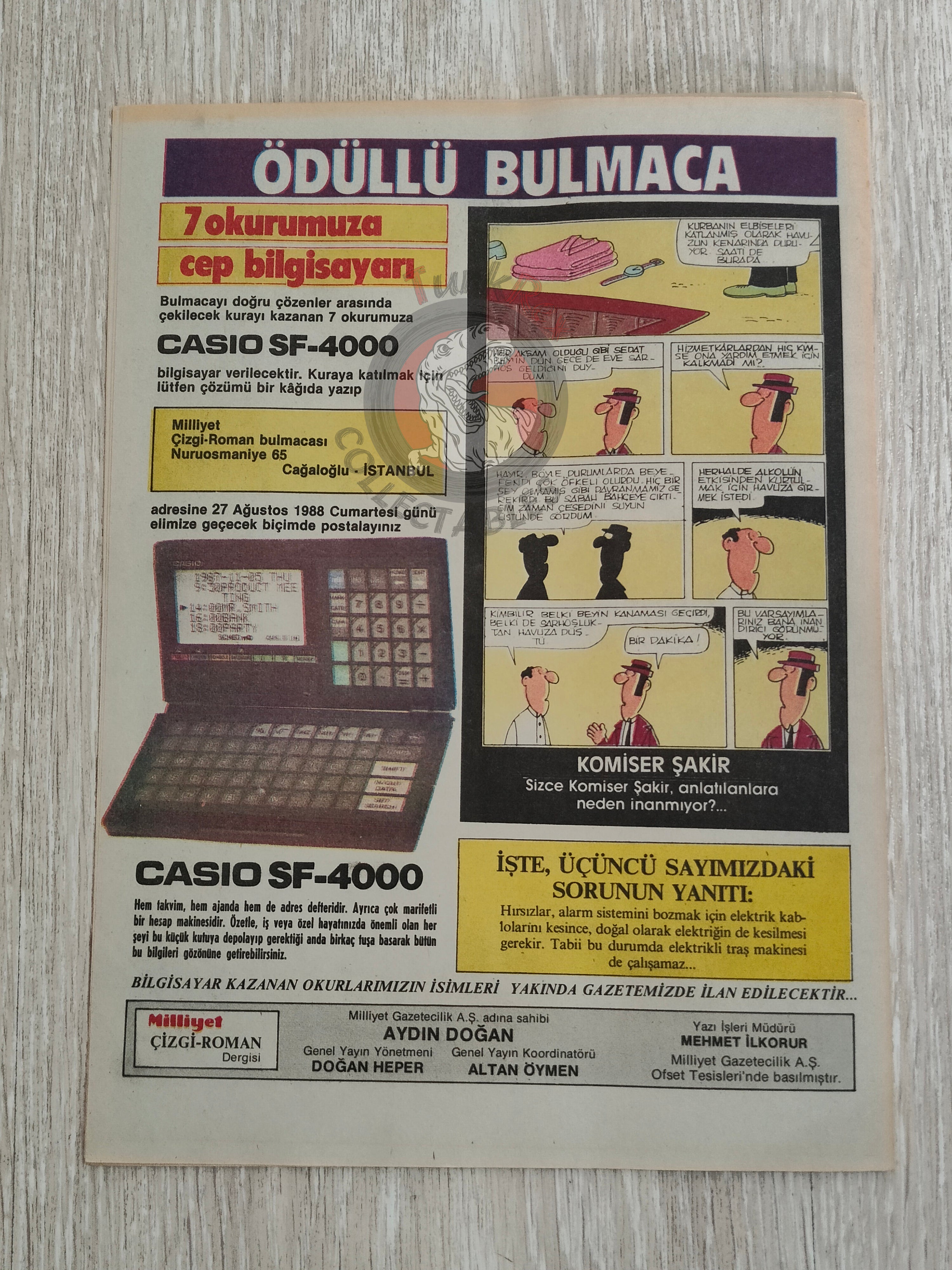 Milliyet Çizgi Roman #5 1988 Turkish Comic Turkey Belle Star Mr. Abernathy Green Force Five