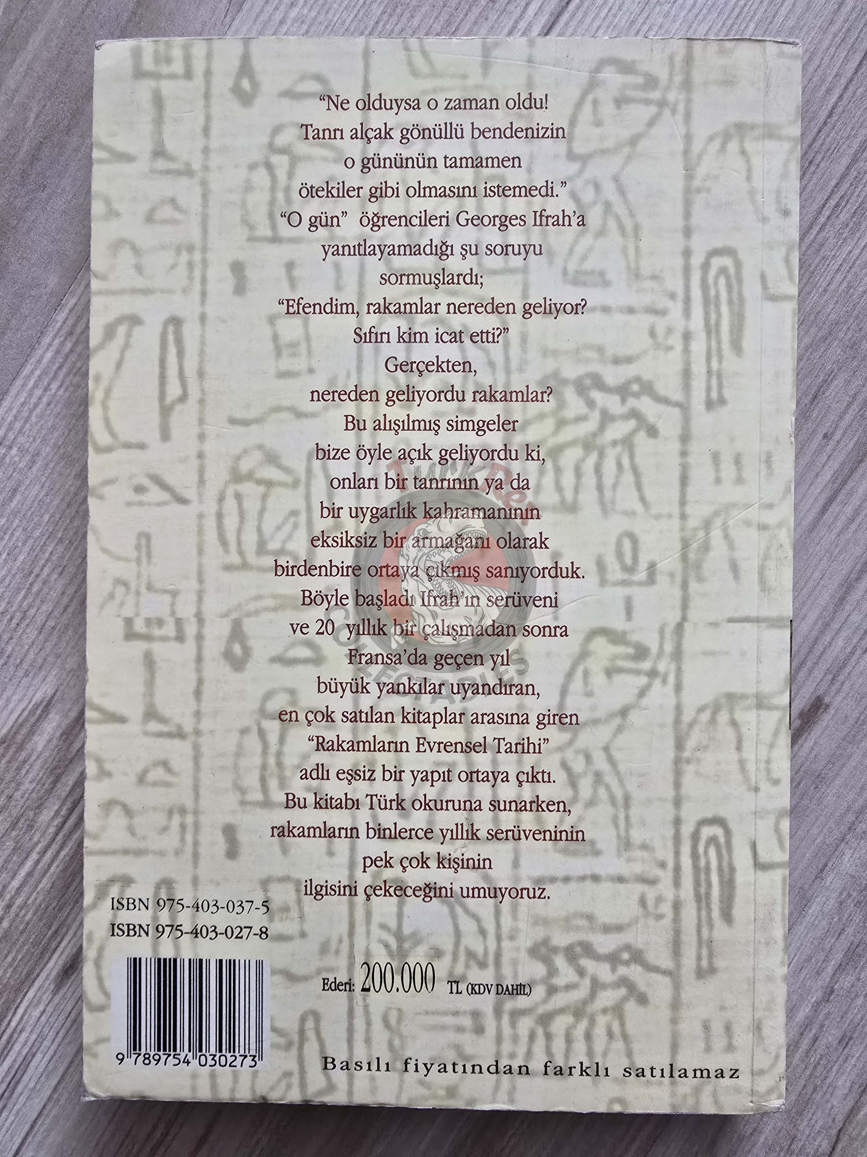 Georges Ifrah – The Universal History Of Numbers 1 1996 Turkish Book Turkey