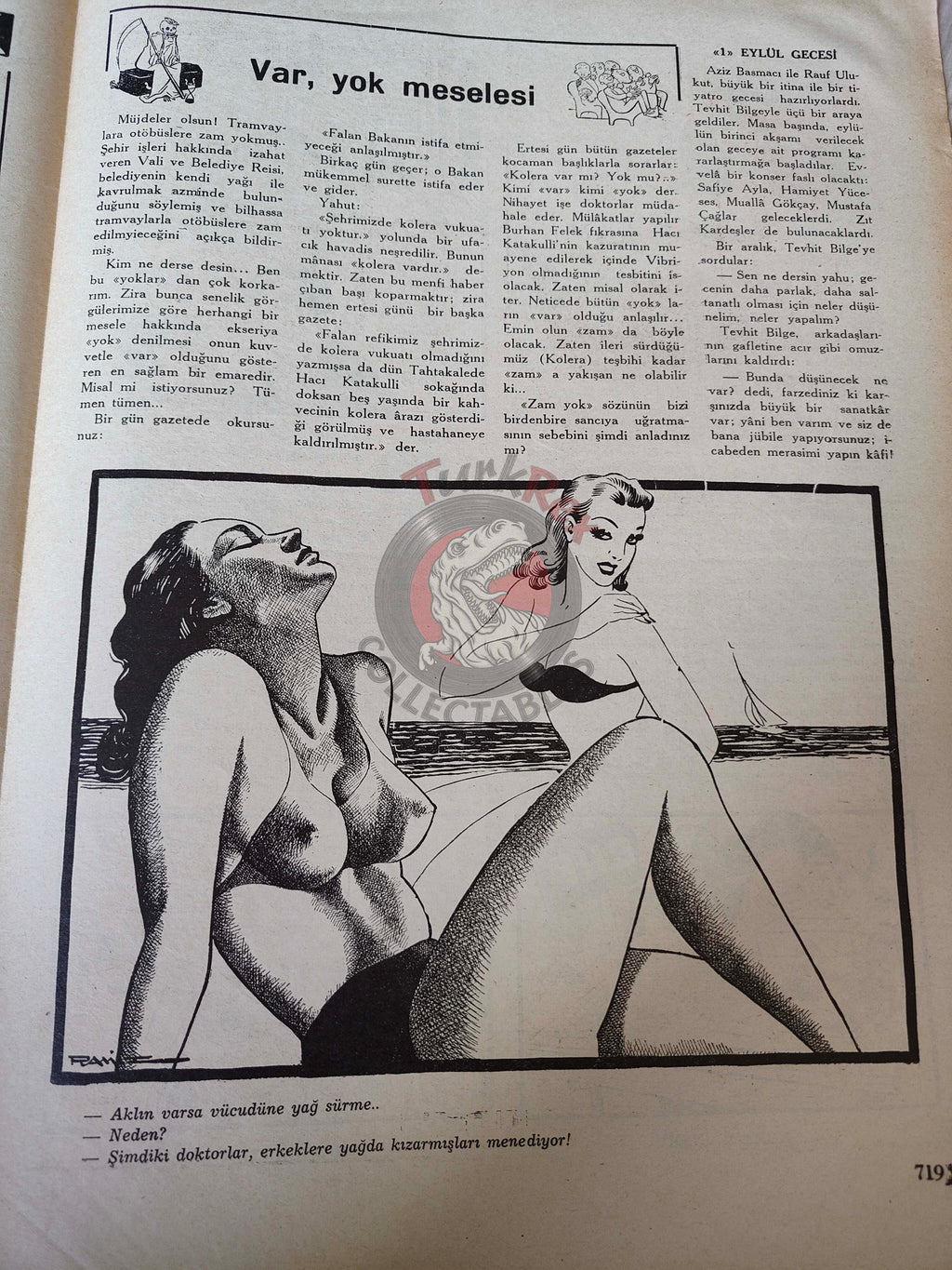 Mizah 1948 Humor Magazine Turkish Turkey Uncle Sam Moscow Conference Soviet Russia USA