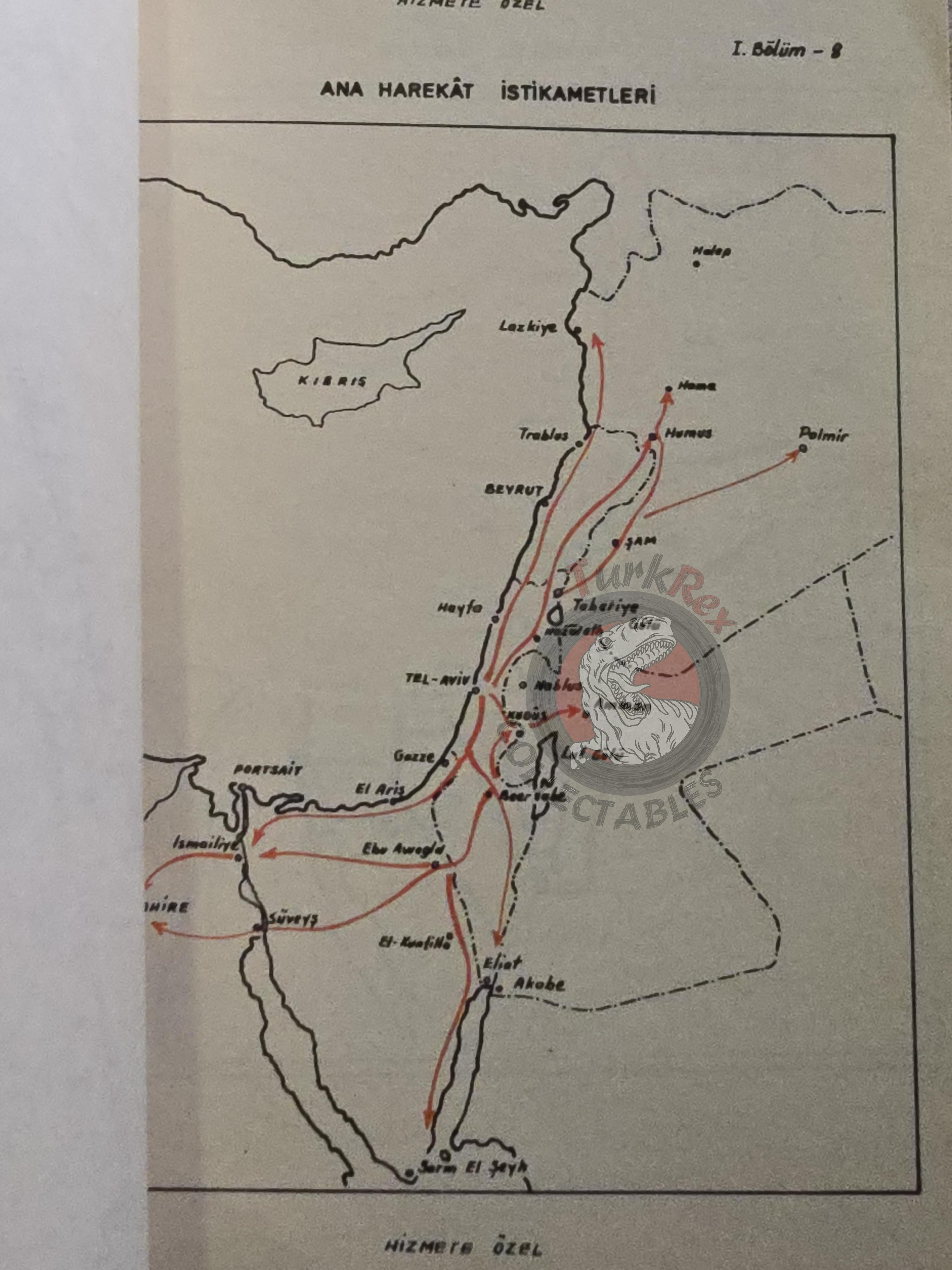 Arab Israeli Conflict Wars 1968 Turkish Book Turkey with Maps Military Israel Middle East